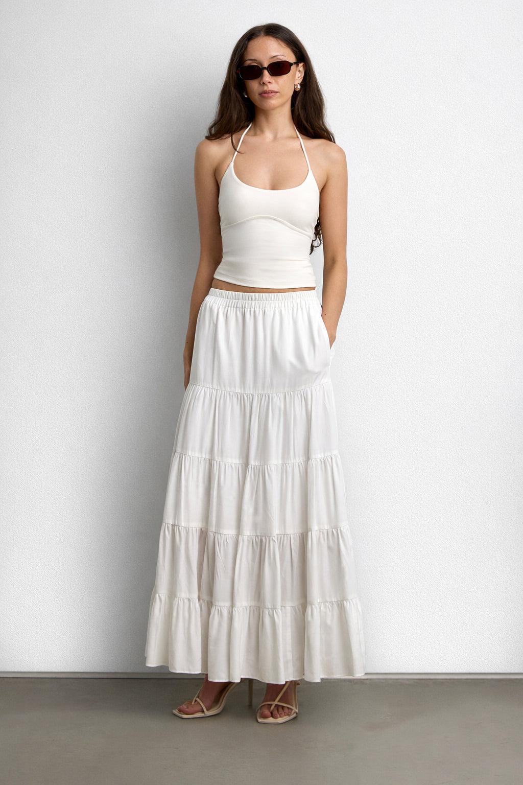 TIERED MAXI SKIRT by OAK + FORT
