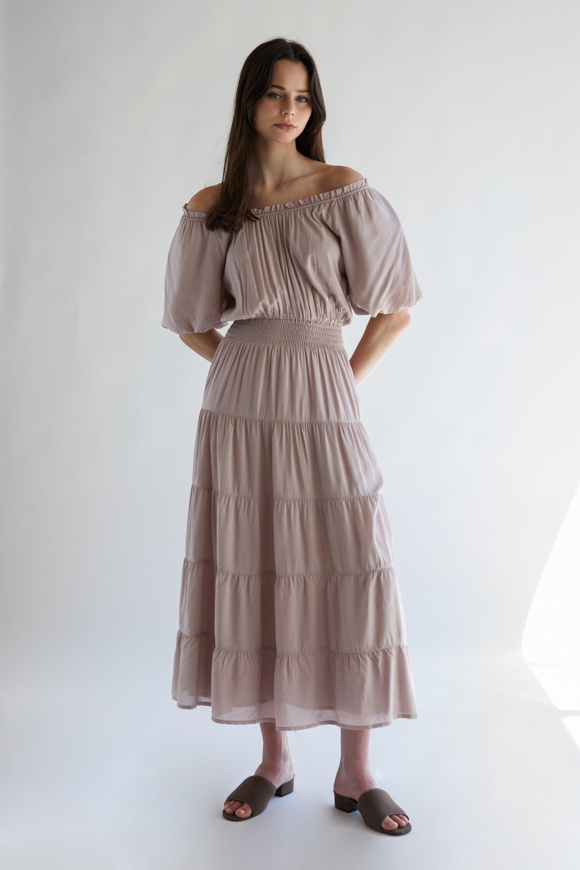 TIERED MIDI DRESS by OAK + FORT