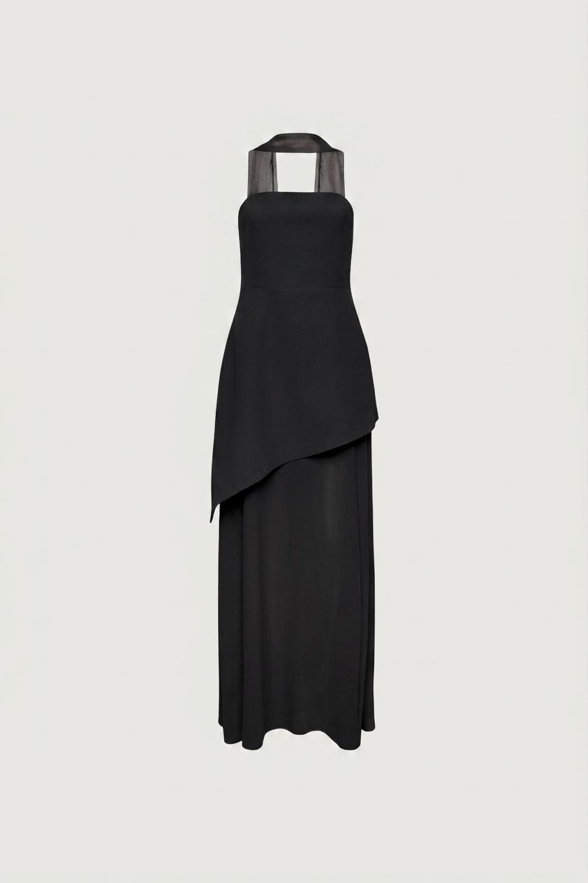 TUBE MAXI DRESS WITH CONTRAST SKIRT AND SCARF by OAK + FORT