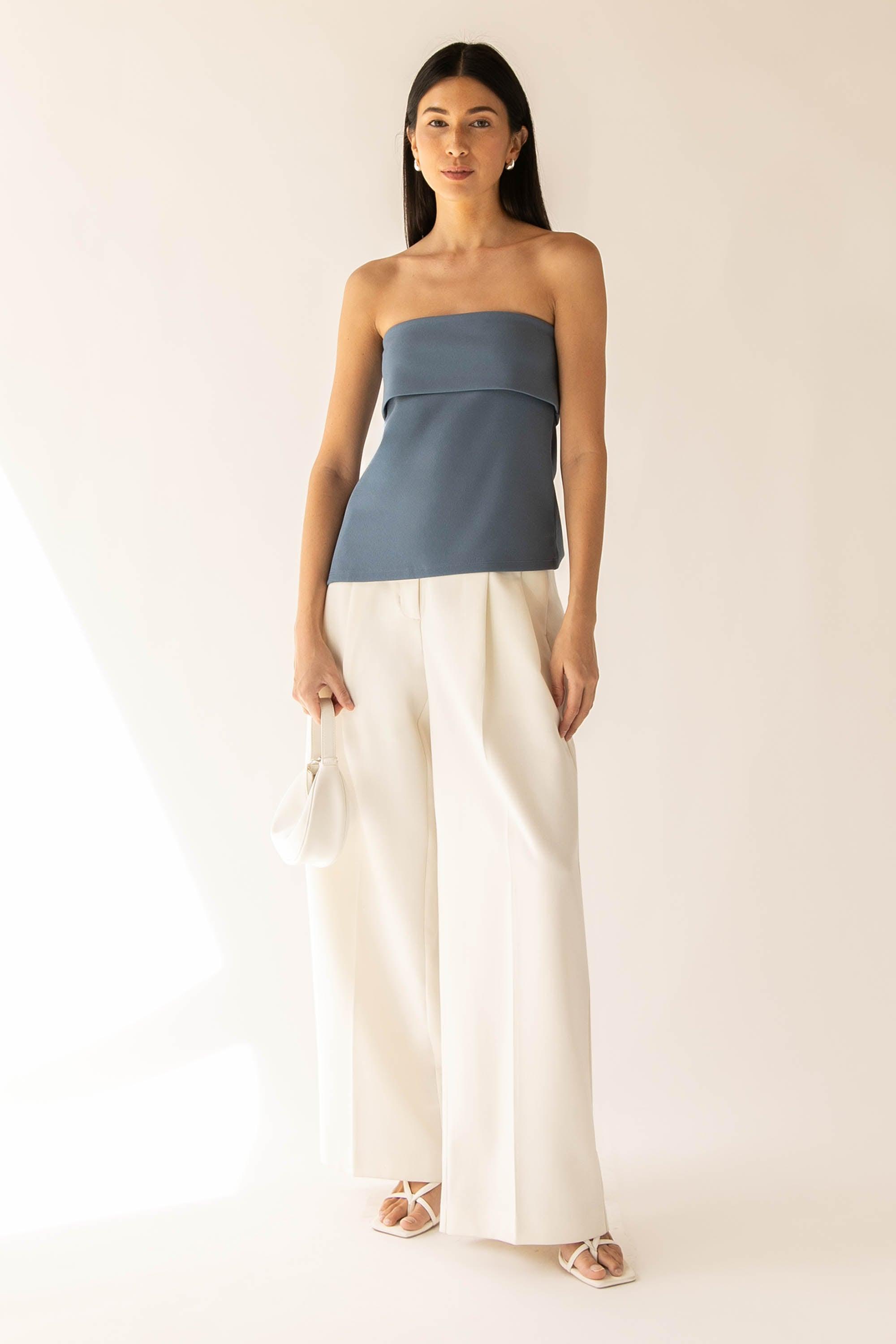 TUBE TOP WITH FOLD-OVER DETAIL by OAK + FORT