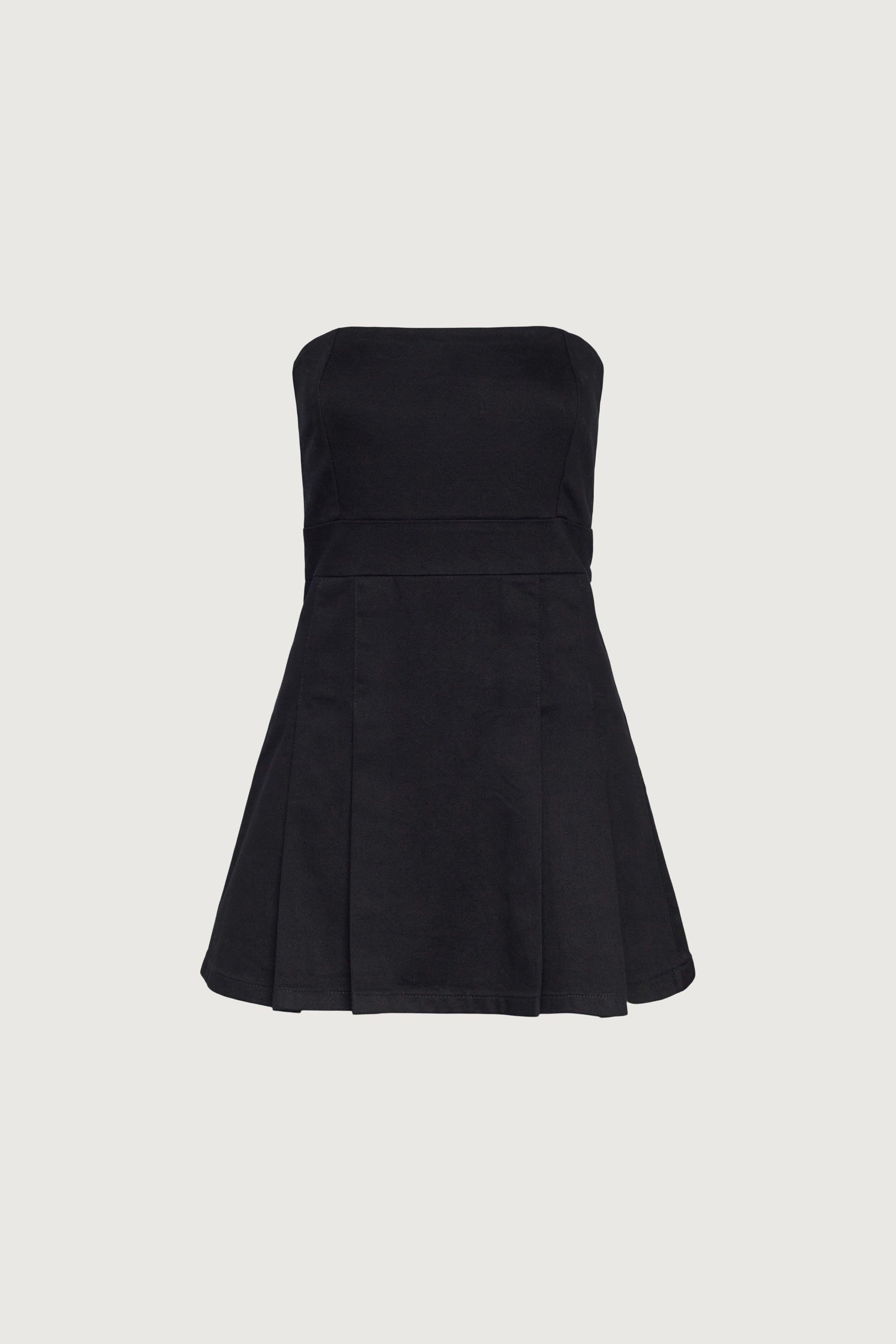 TWILL TUBE PLEATED MINI DRESS by OAK + FORT
