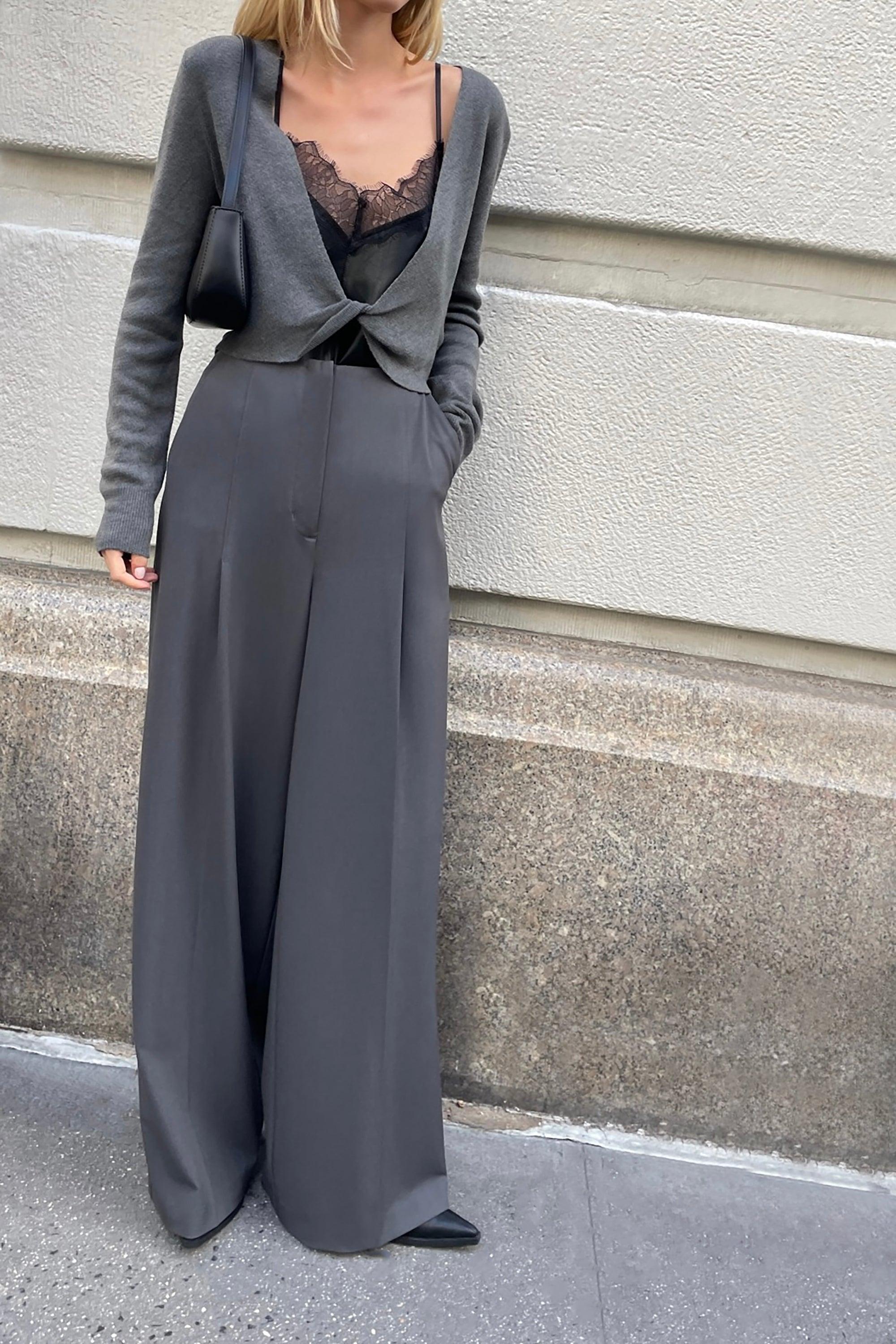 TWIST FRONT DEEP NECKLINE SWEATER by OAK + FORT