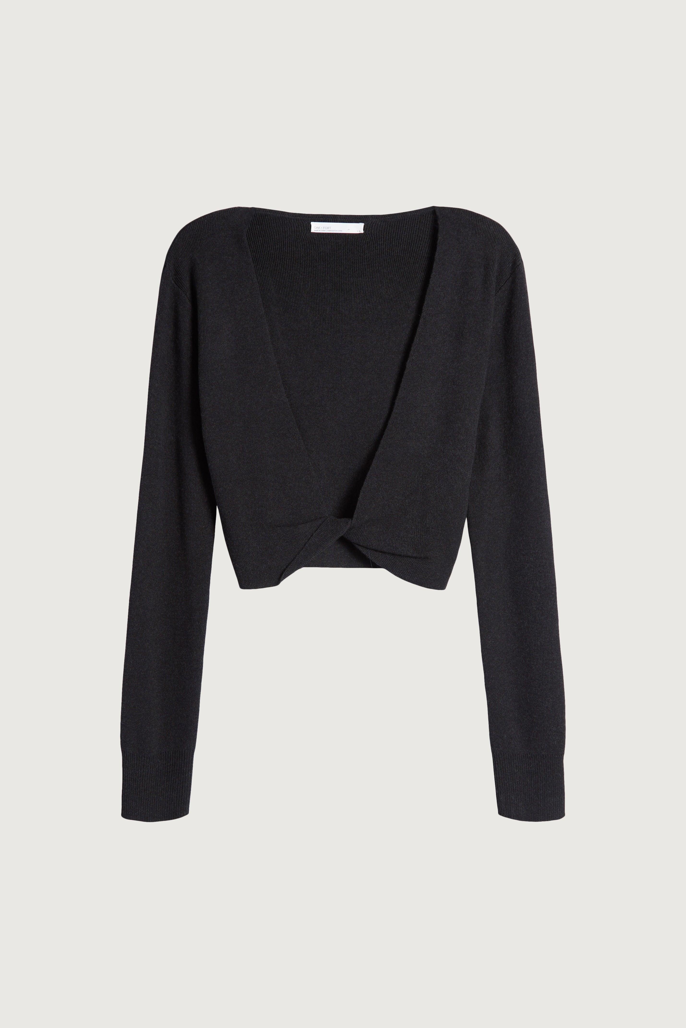 TWIST FRONT DEEP NECKLINE SWEATER by OAK + FORT