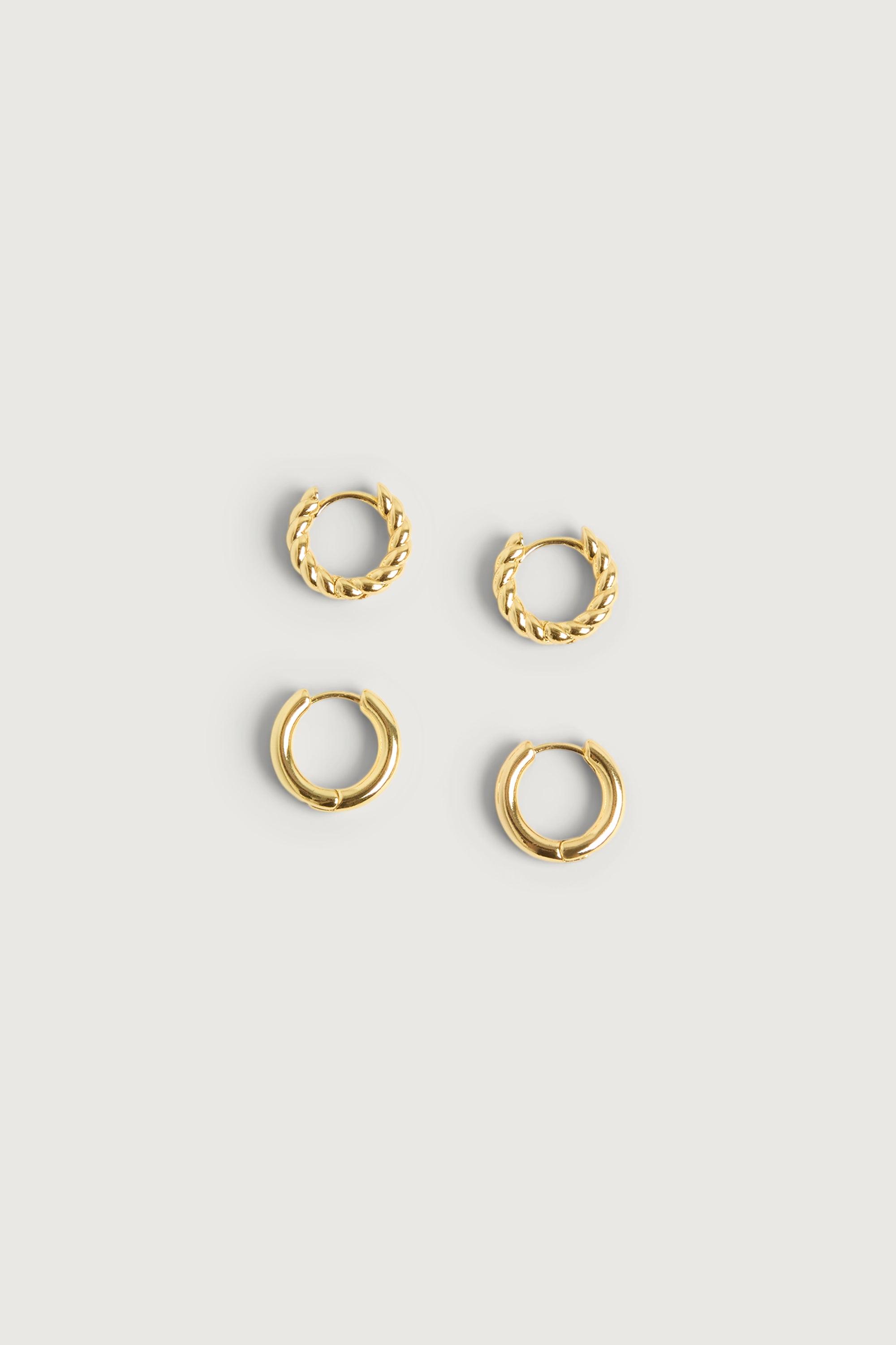 TWISTED AND CLASSIC HOOP EARRING SET by OAK + FORT