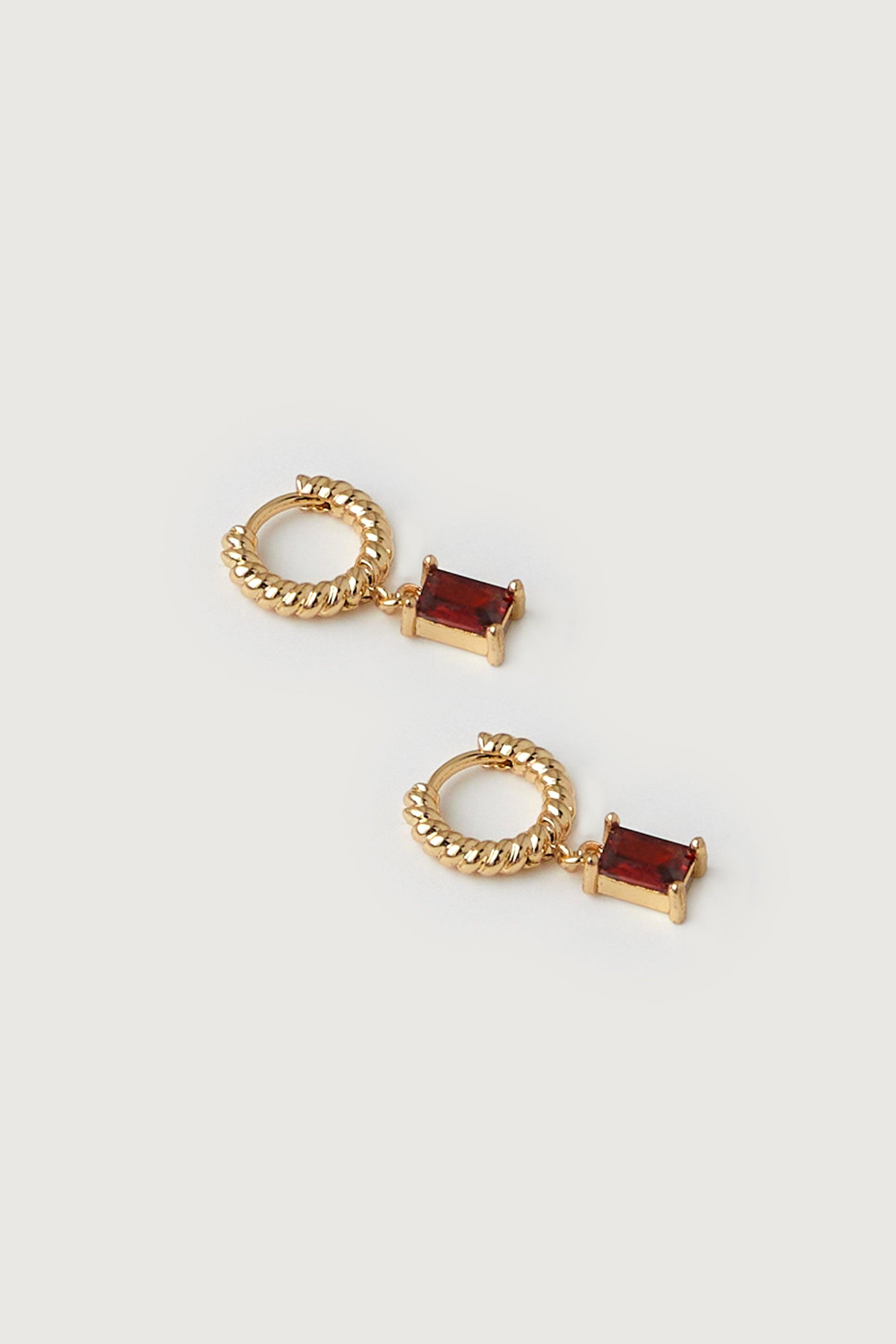 TWISTED HOOP WITH ZIRCONIA by OAK + FORT