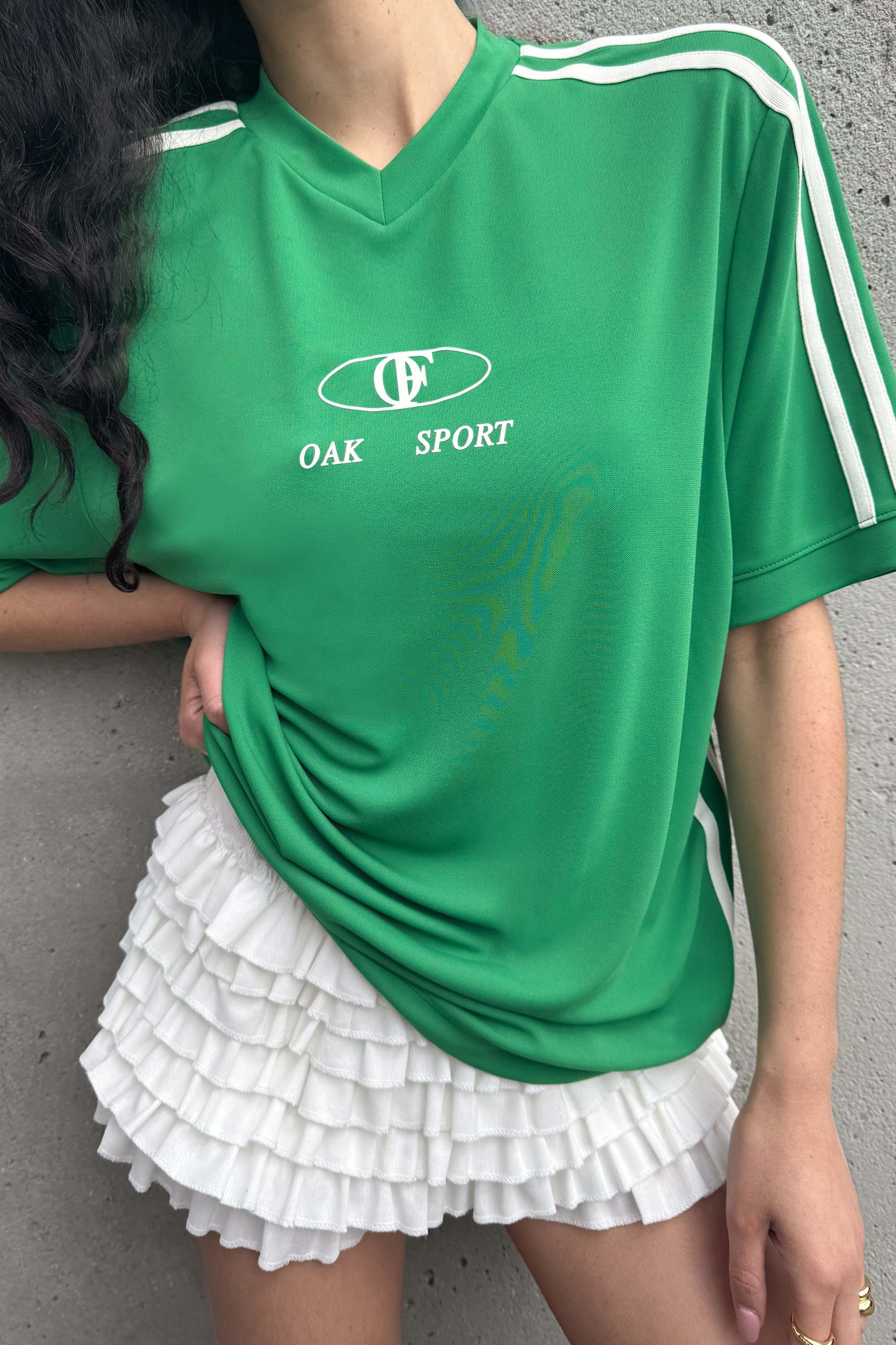 V-NECK GRAPHIC JERSEY TEE by OAK + FORT