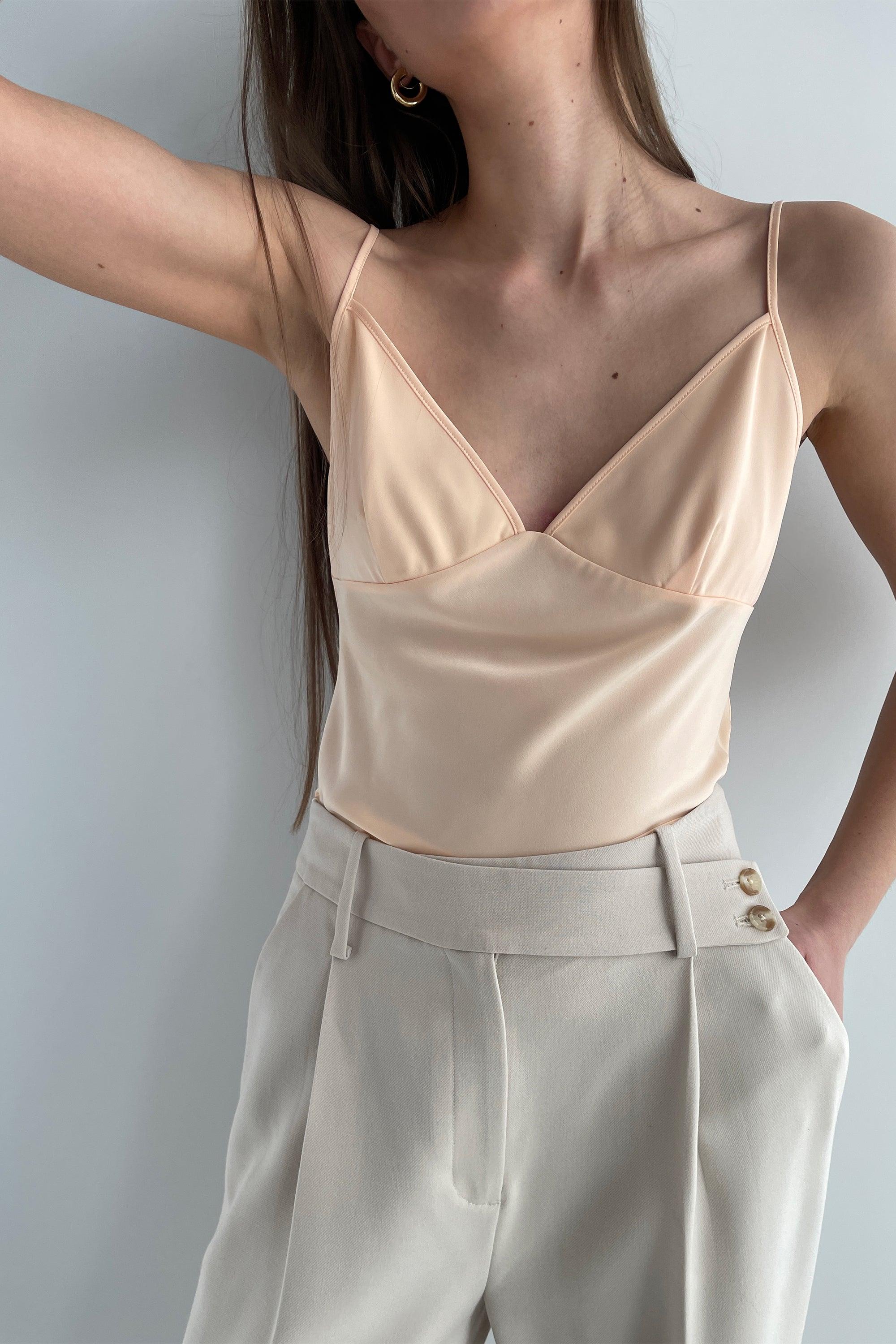 V-NECK SATIN TANK by OAK + FORT