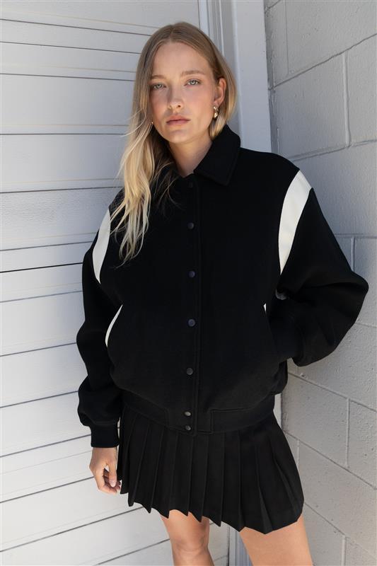 VARSITY WOOL BLEND BOMBER by OAK + FORT
