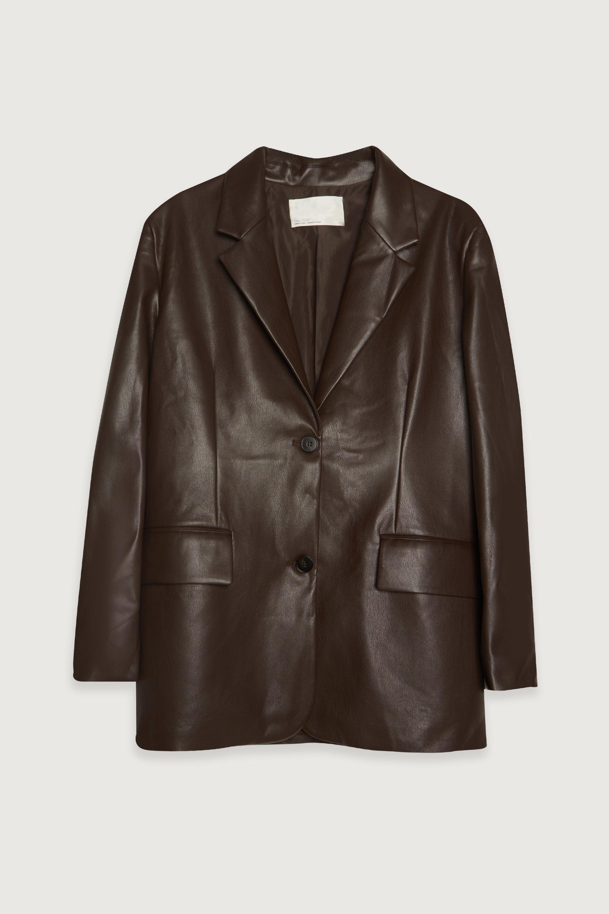 VEGAN LEATHER BLAZER by OAK + FORT