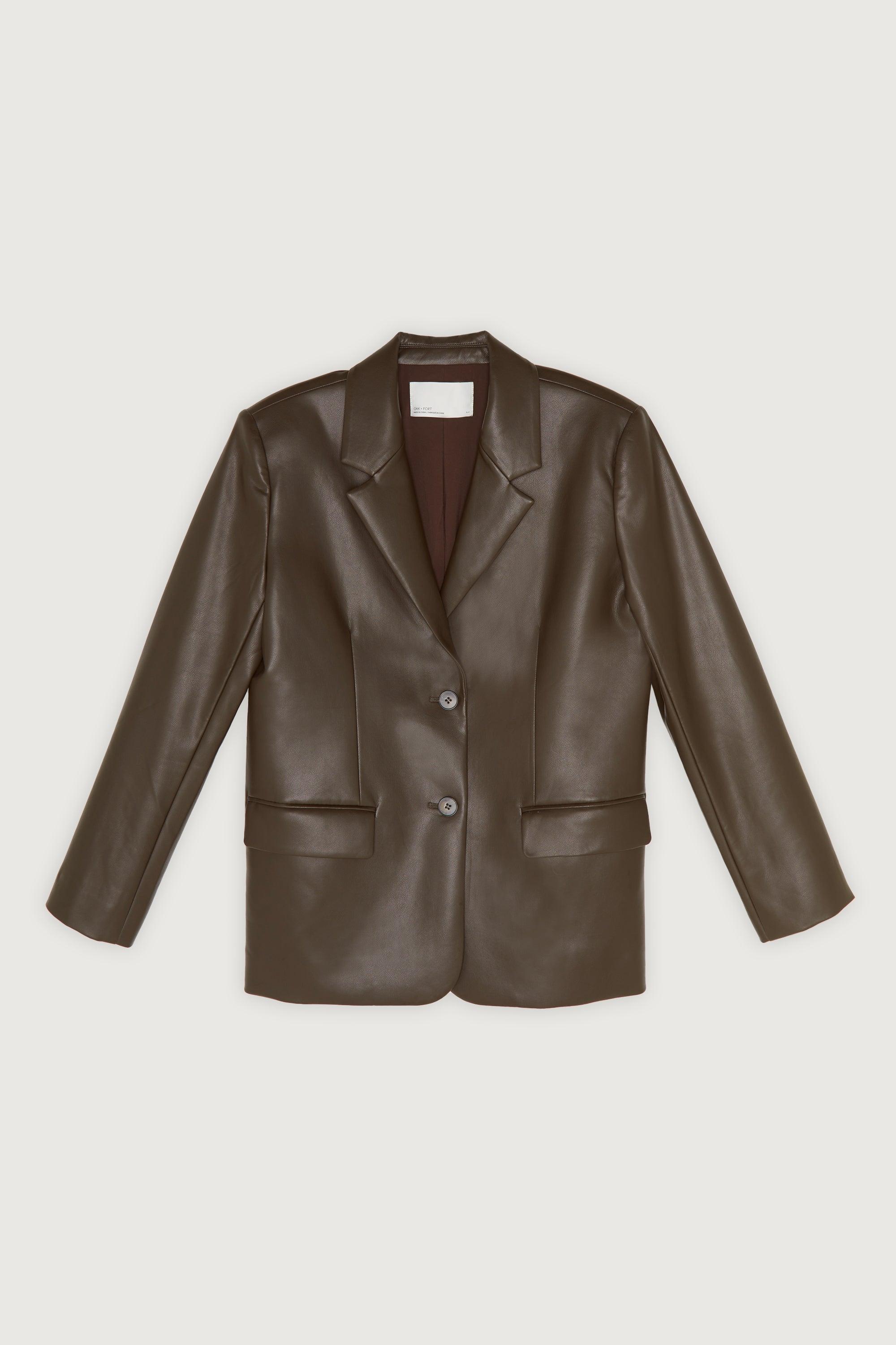 VEGAN LEATHER BLAZER by OAK + FORT