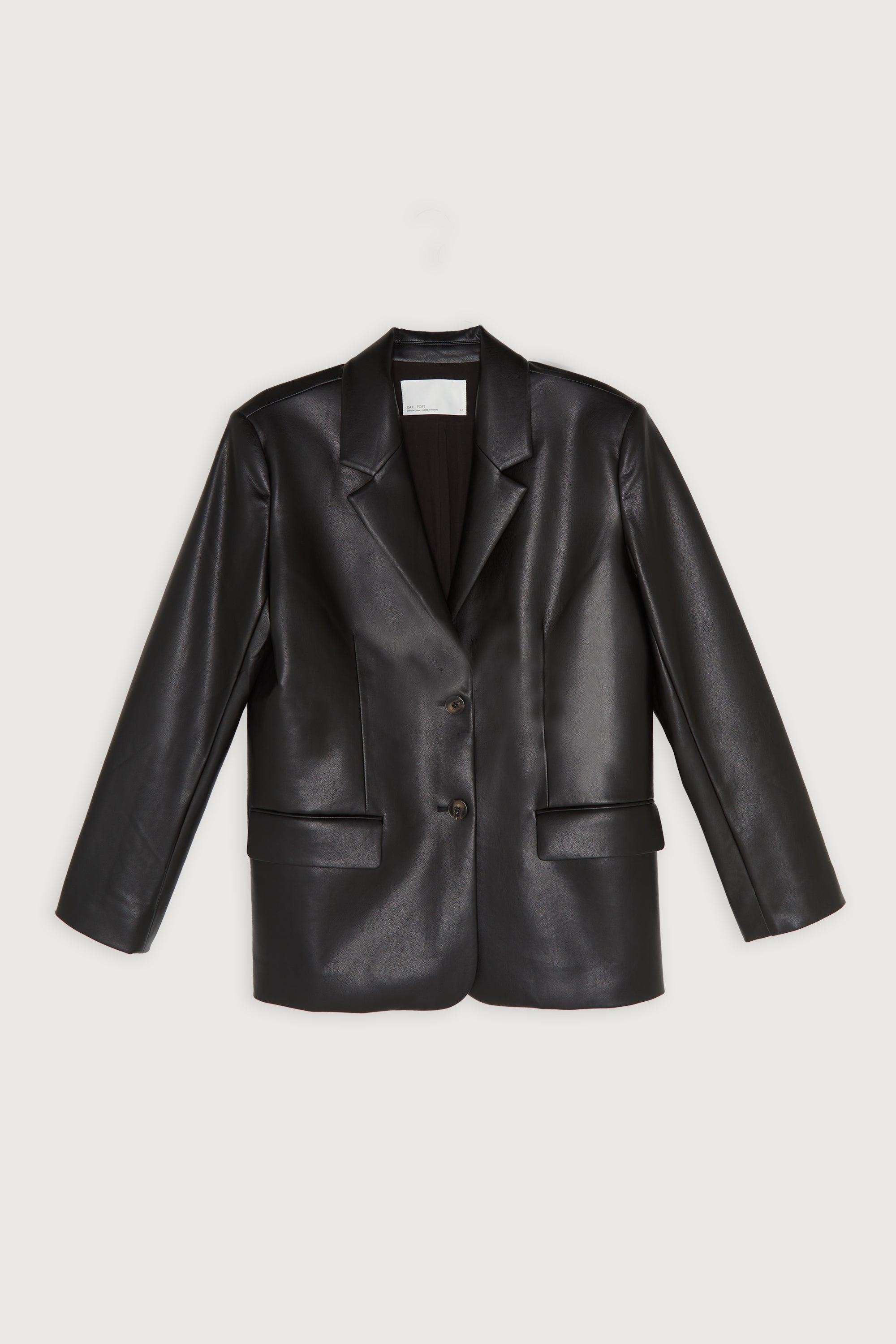 VEGAN LEATHER BLAZER by OAK + FORT
