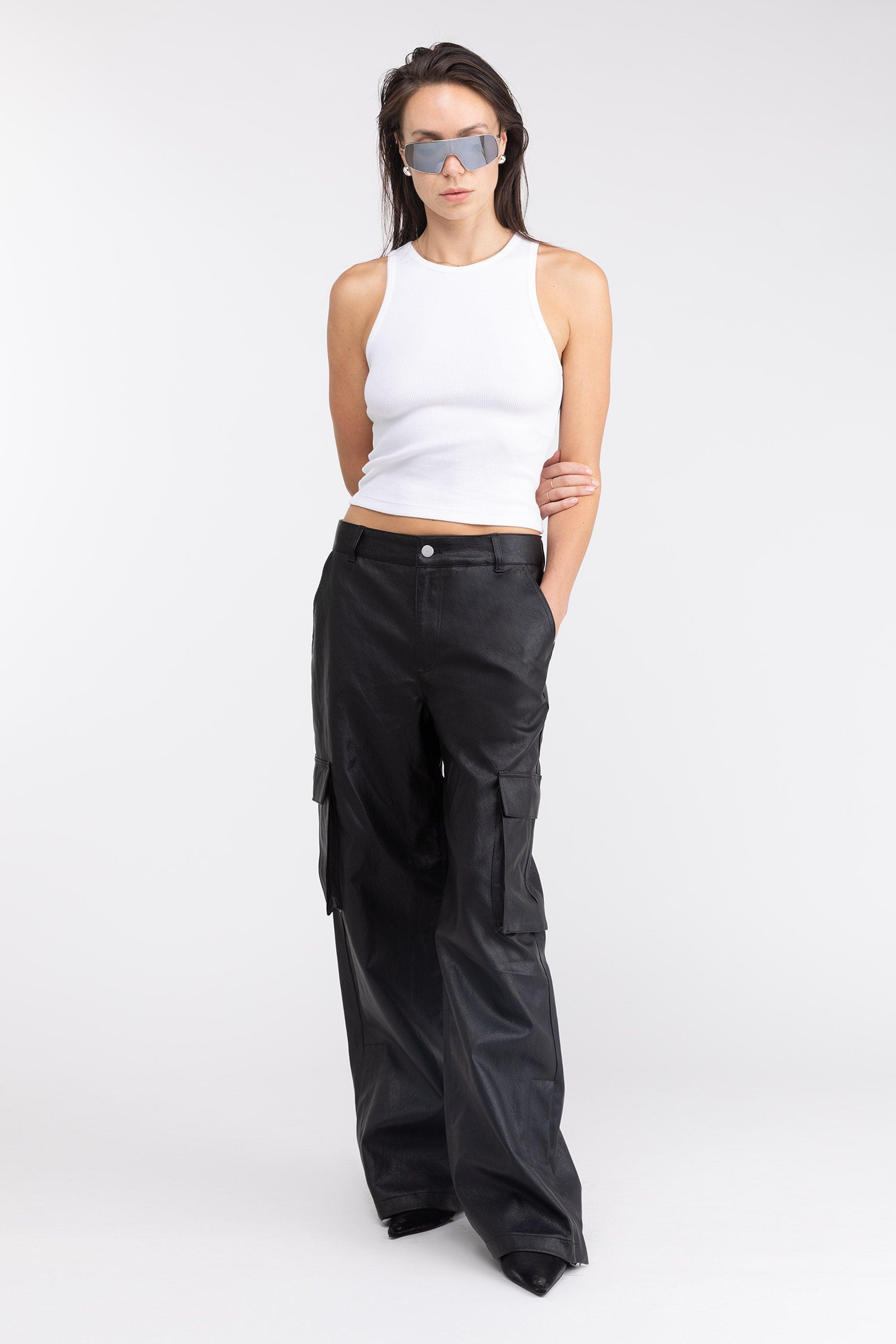 VEGAN LEATHER CARGO PANT by OAK + FORT