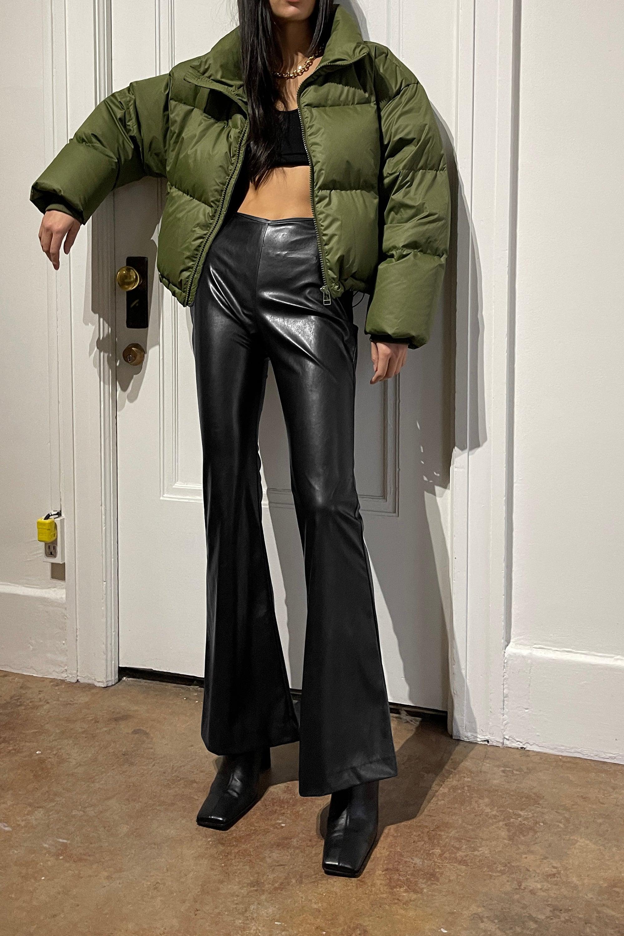 VEGAN LEATHER FLARED PANT by OAK + FORT