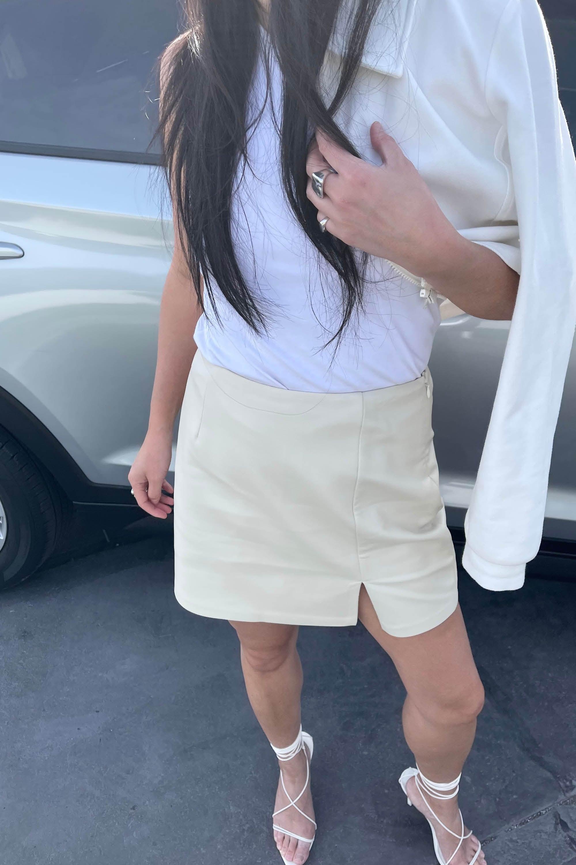 VEGAN LEATHER MINI SKIRT by OAK + FORT