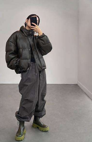 VEGAN LEATHER PUFFER by OAK + FORT