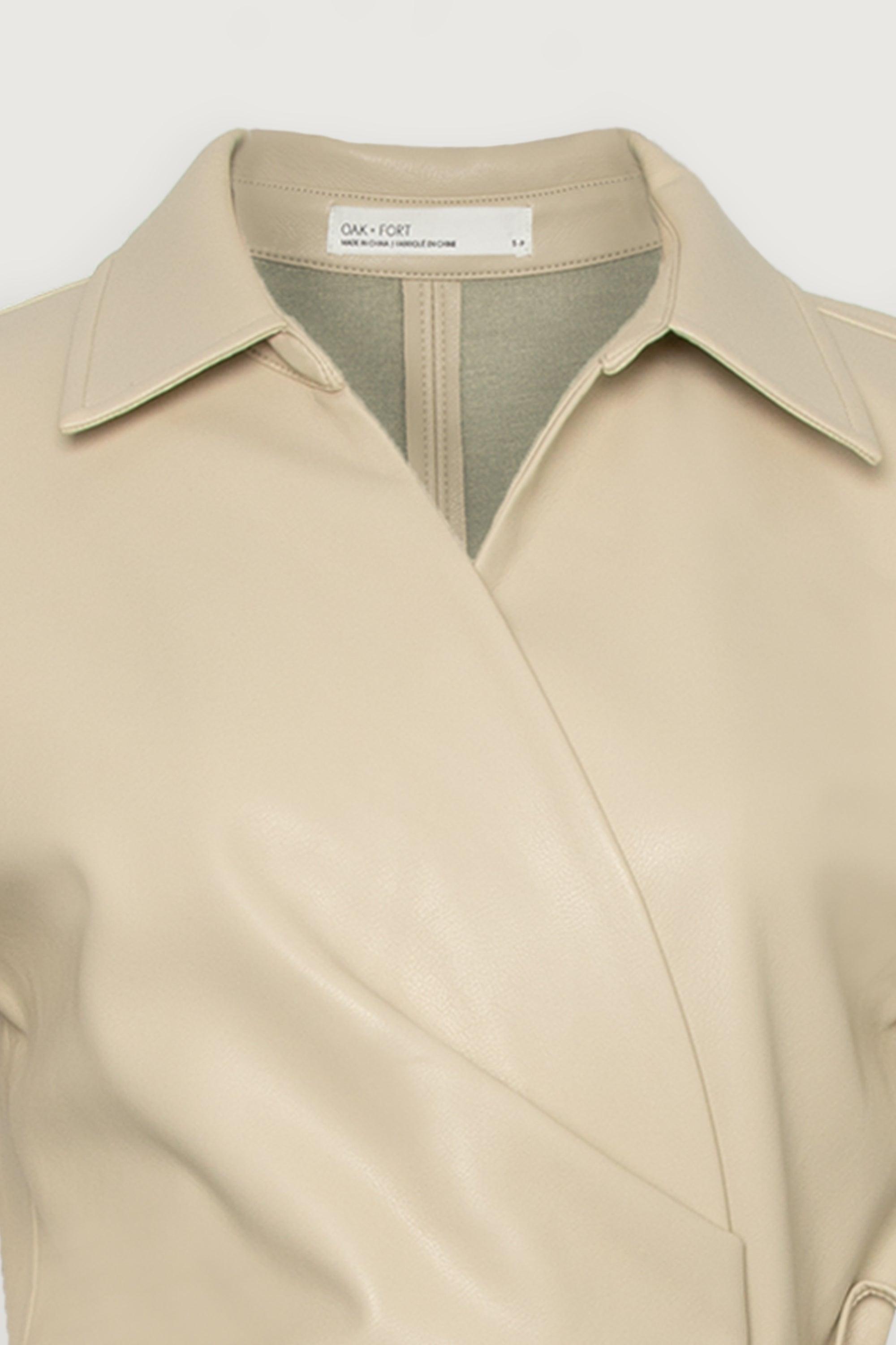 VEGAN LEATHER WRAP DRESS by OAK + FORT