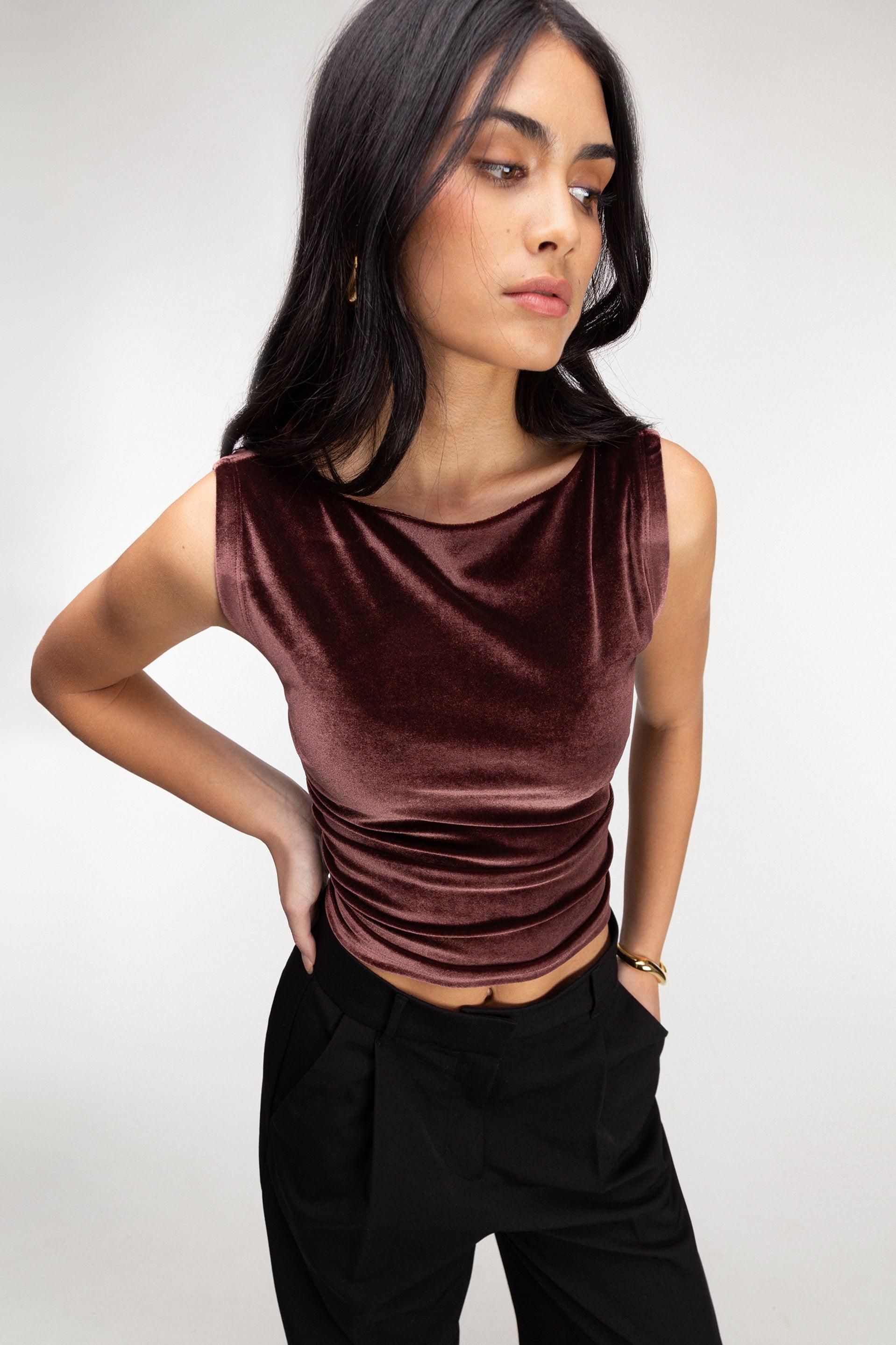 VELVET SLEEVELESS TANK TOP by OAK + FORT