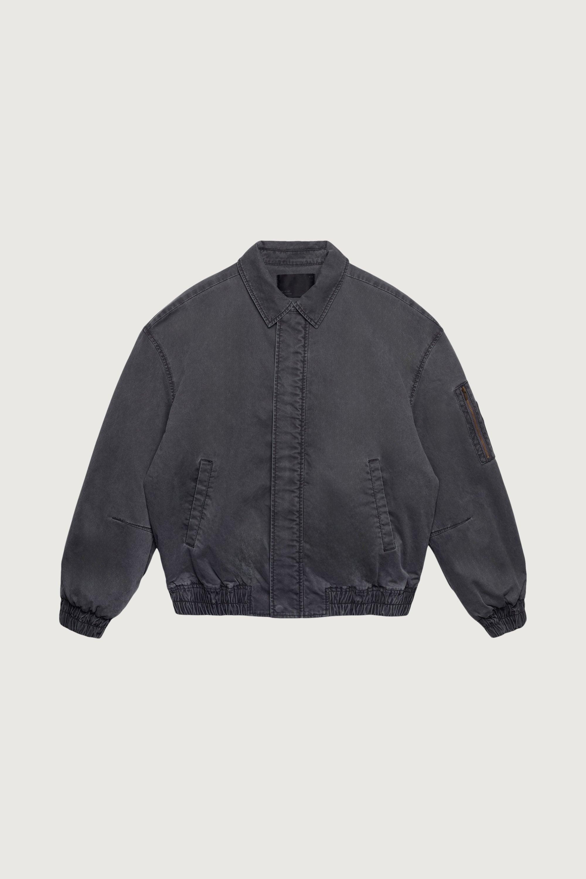 WASHED EFFECT COTTON UTILITY BOMBER JACKET by OAK + FORT