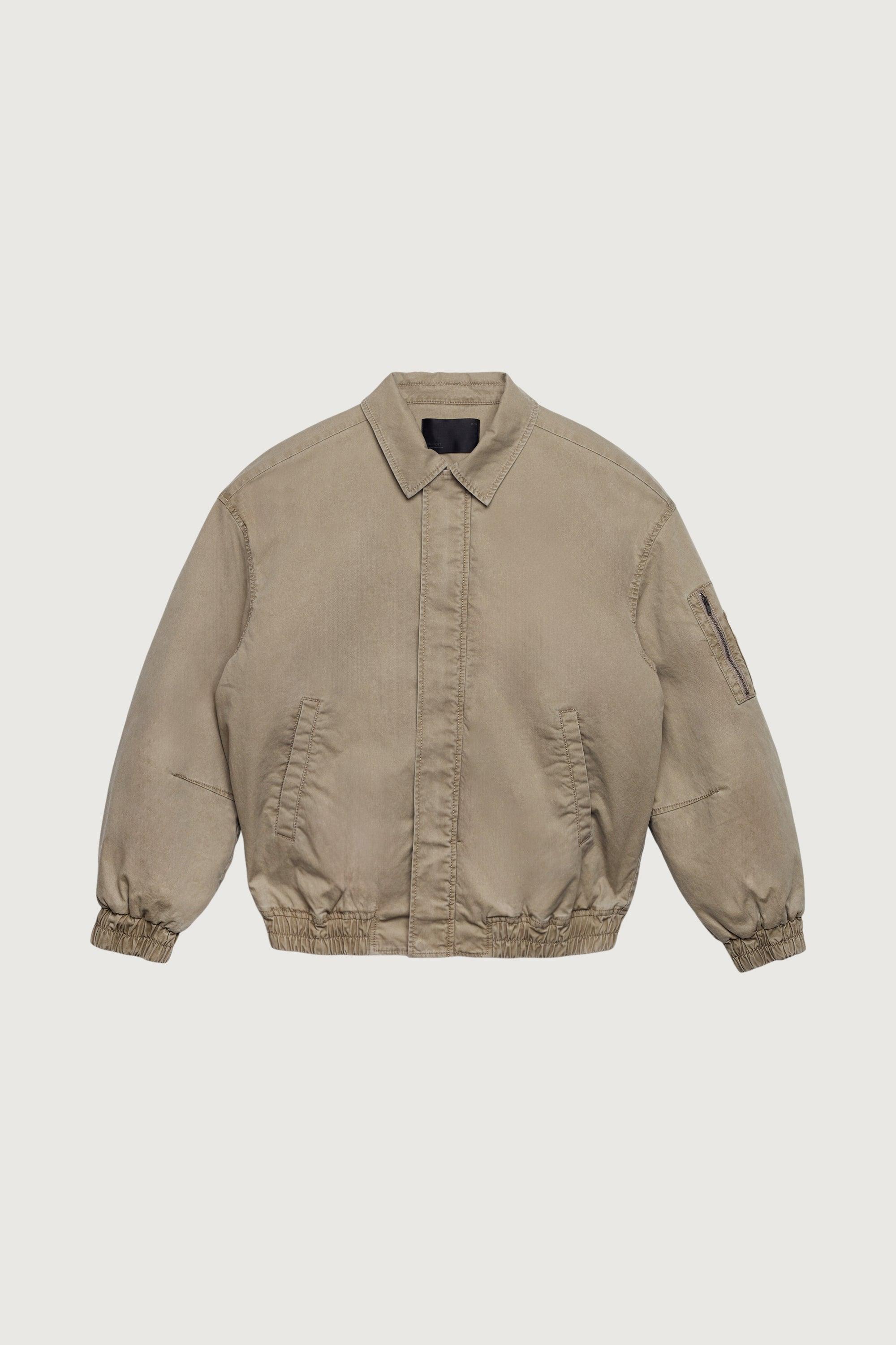 WASHED EFFECT COTTON UTILITY BOMBER JACKET by OAK + FORT