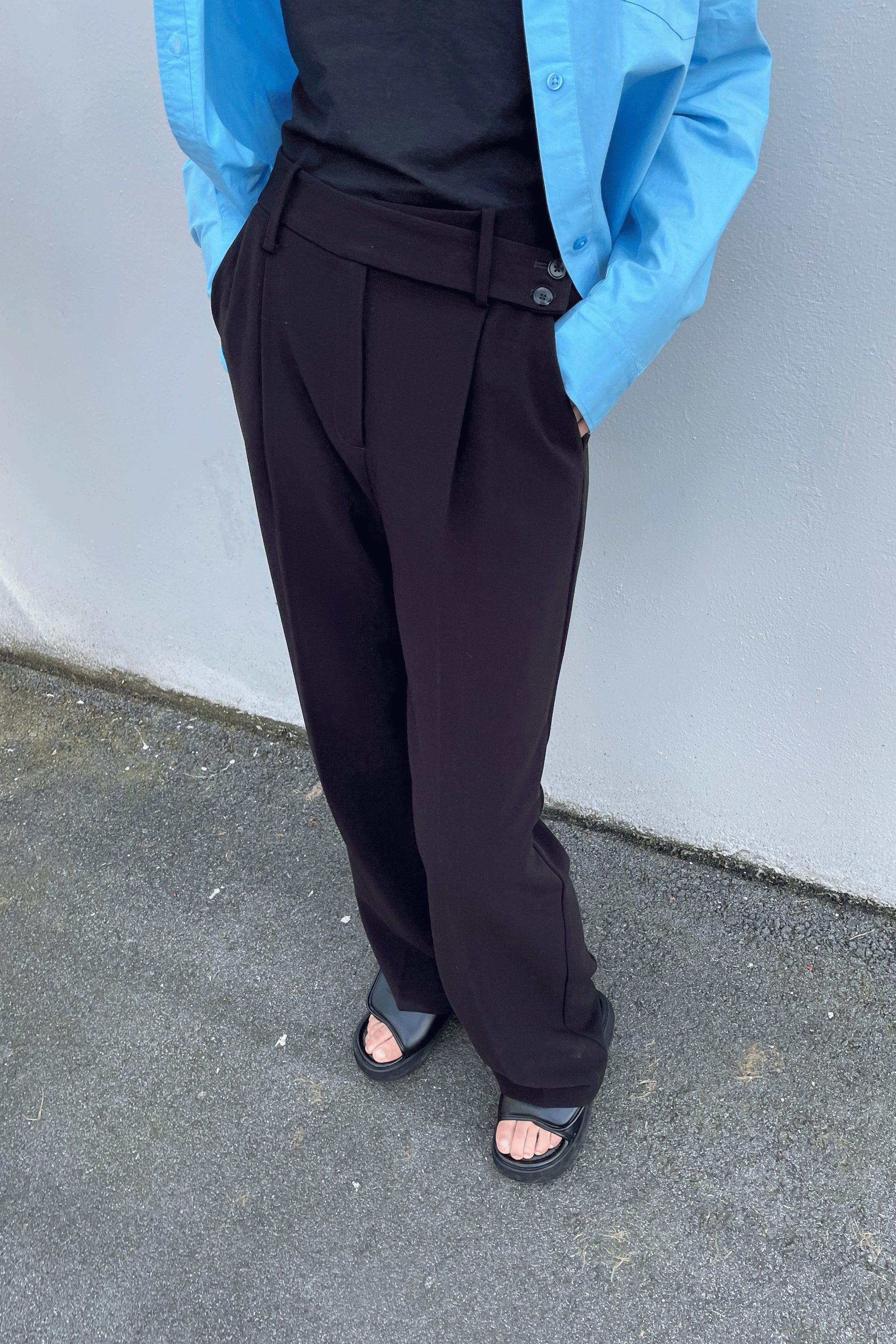 WIDE LEG CROSSOVER PANT by OAK + FORT