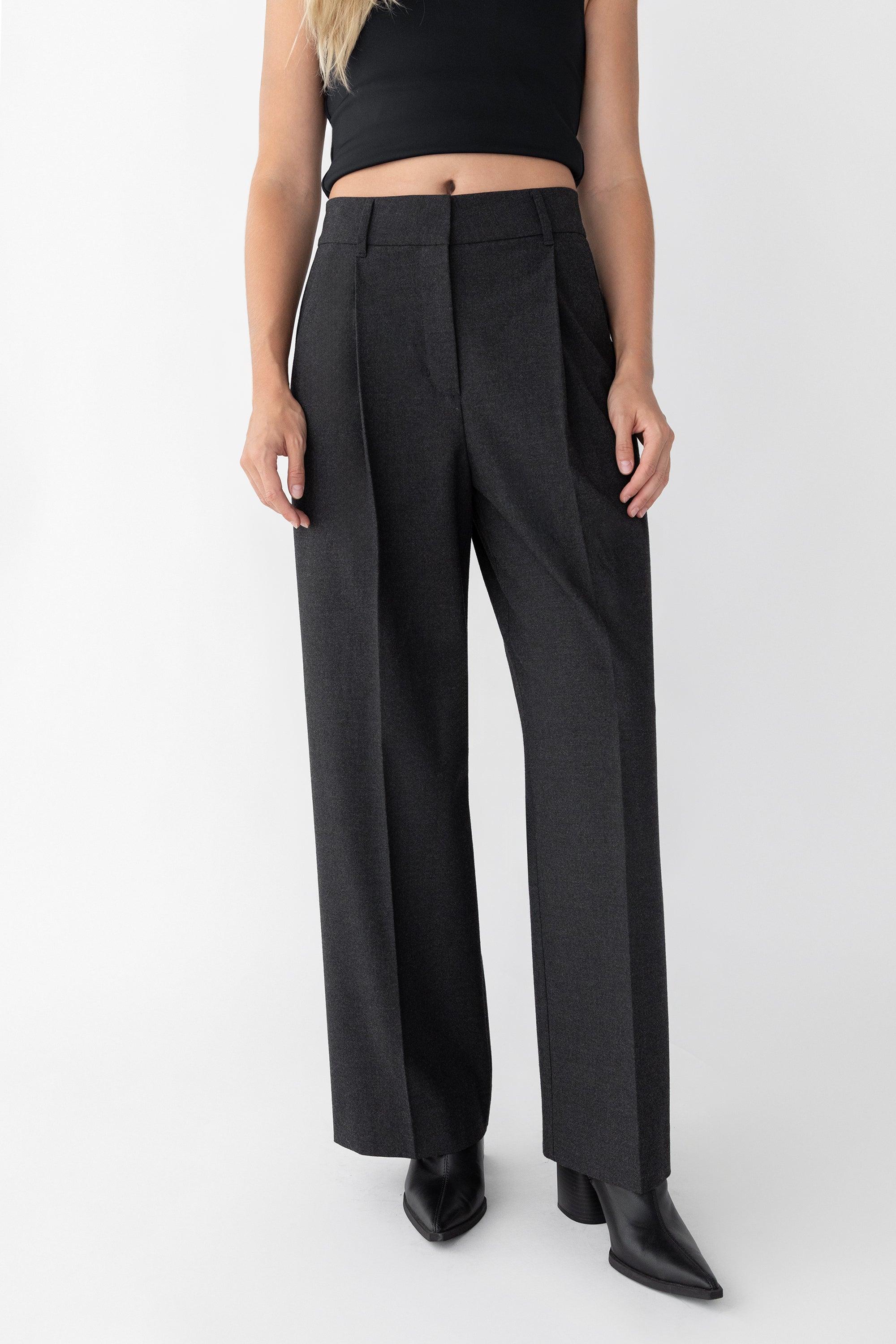 WIDE LEG HIGH-RISE DRESS PANT by OAK + FORT