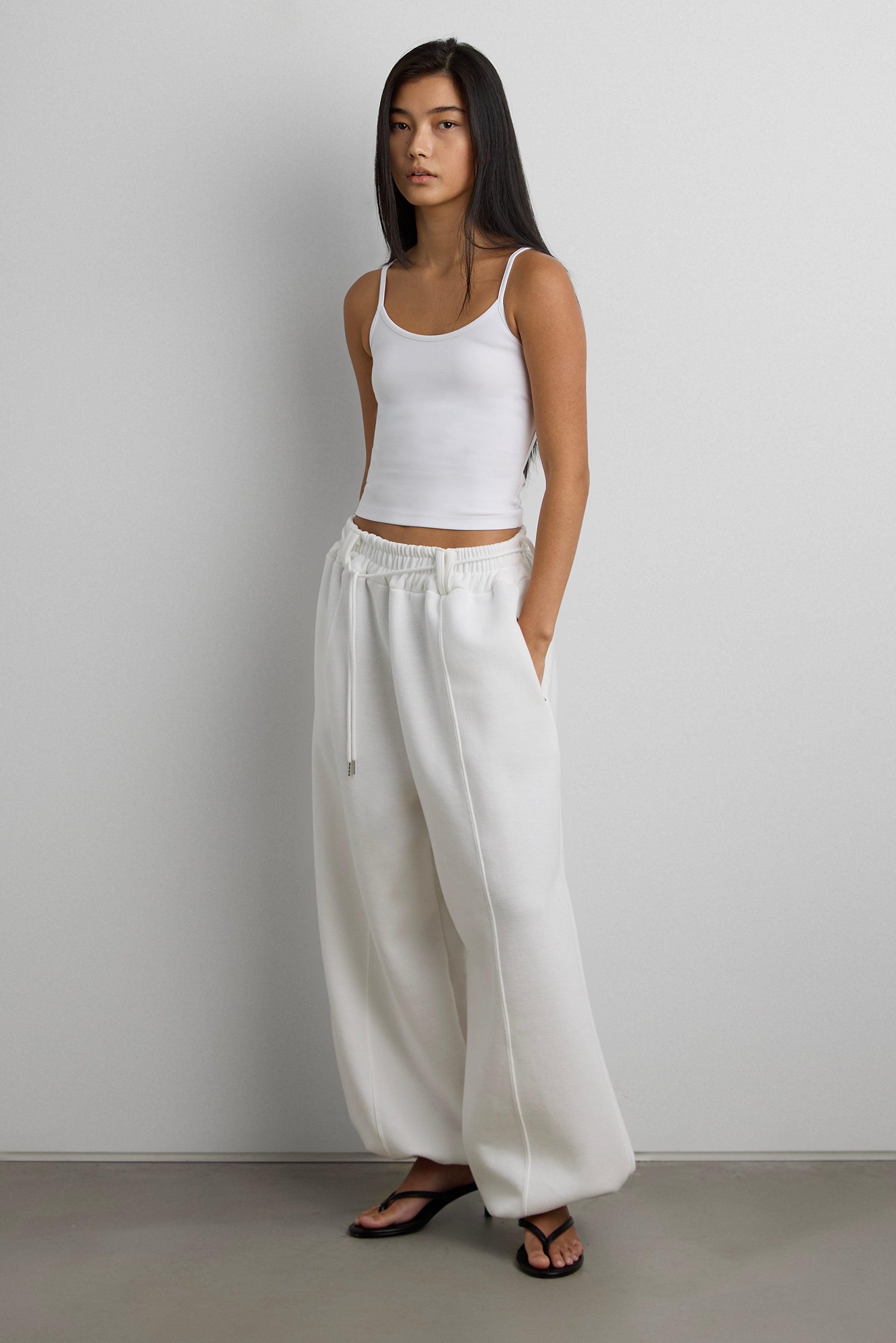 WIDE LEG SWEATPANT WITH DRAWSTRING by OAK + FORT