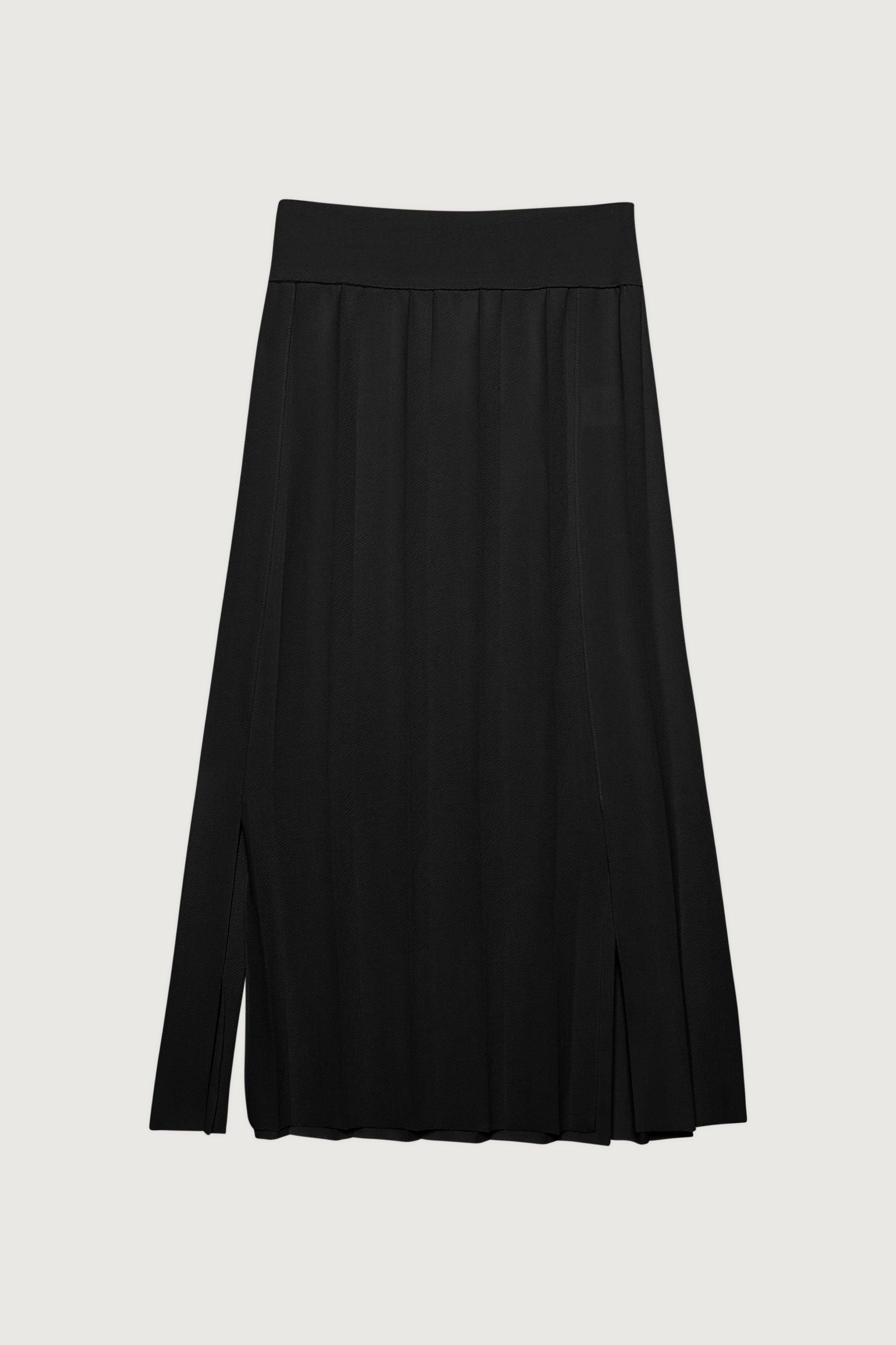 WIDE RIBBED MIDI SKIRT by OAK + FORT