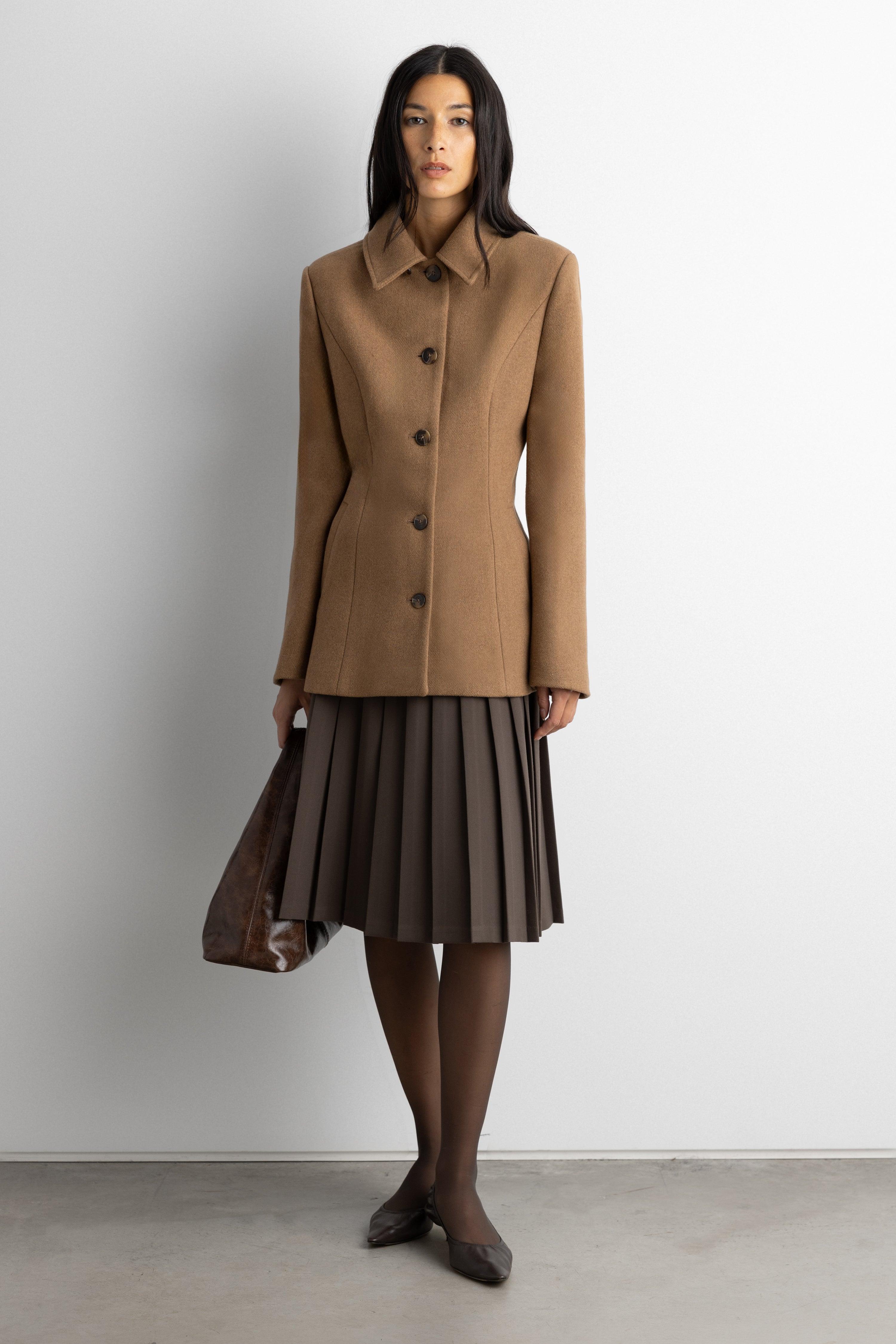 WOOL-BLEND COAT WITH CAPE by OAK + FORT