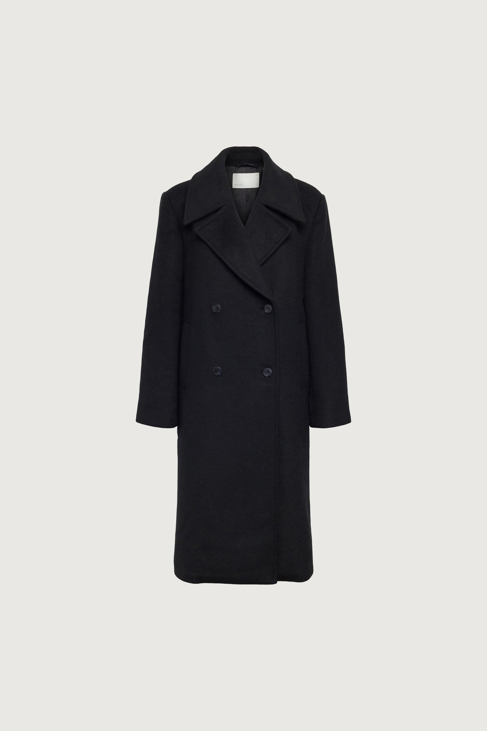 WOOL-BLEND DOUBLE BREASTED COAT WITH POCKETS by OAK + FORT