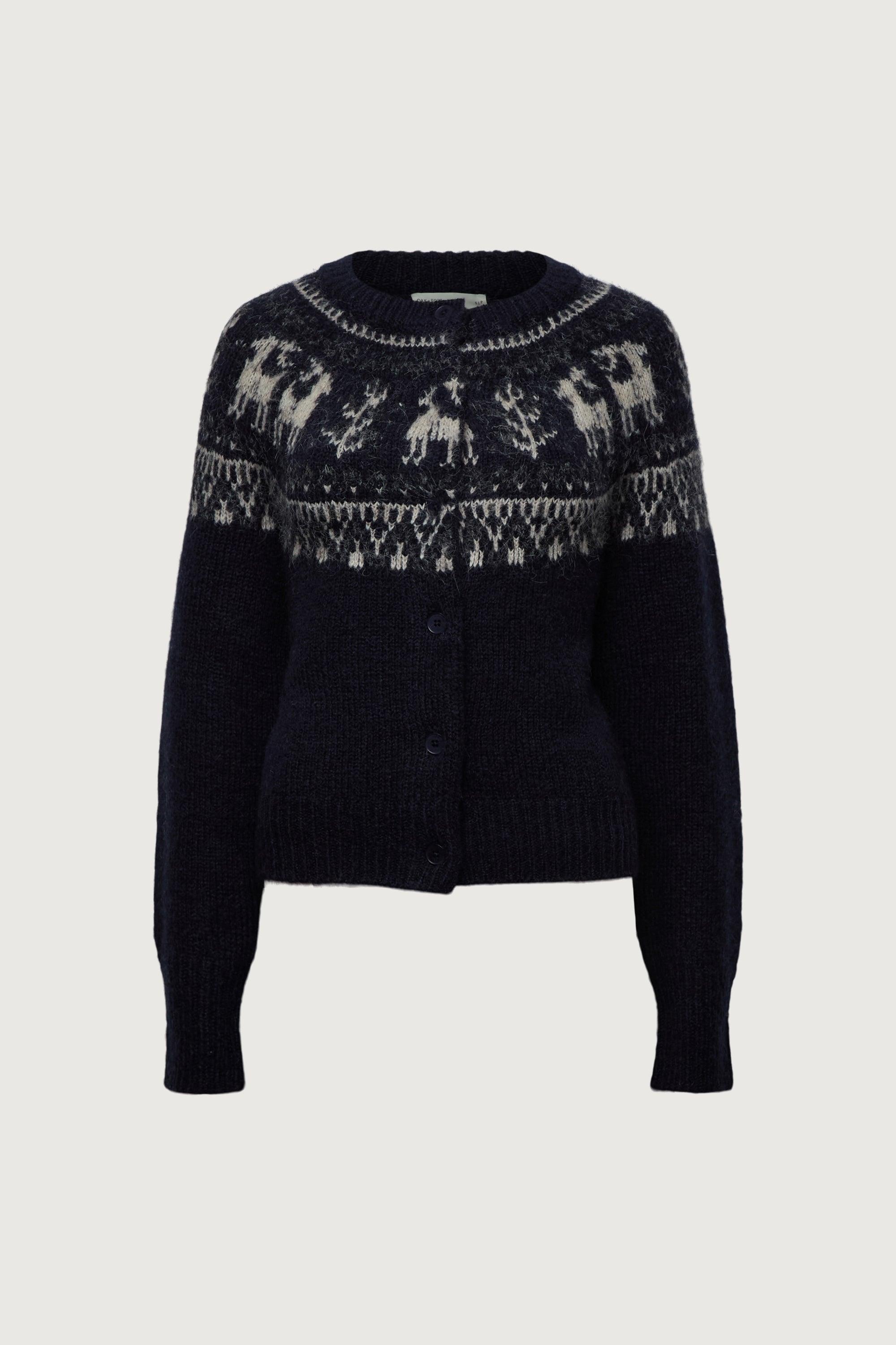 WOOL BLEND FAIR ISLE CARDIGAN by OAK + FORT