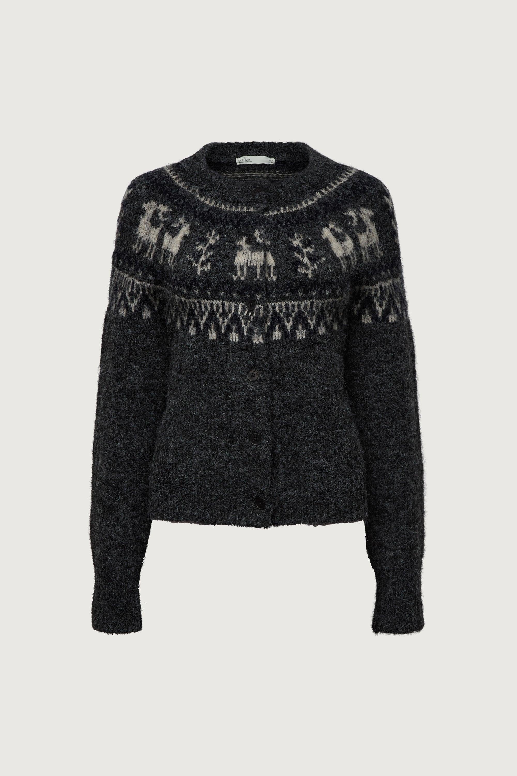 WOOL BLEND FAIR ISLE CARDIGAN by OAK + FORT