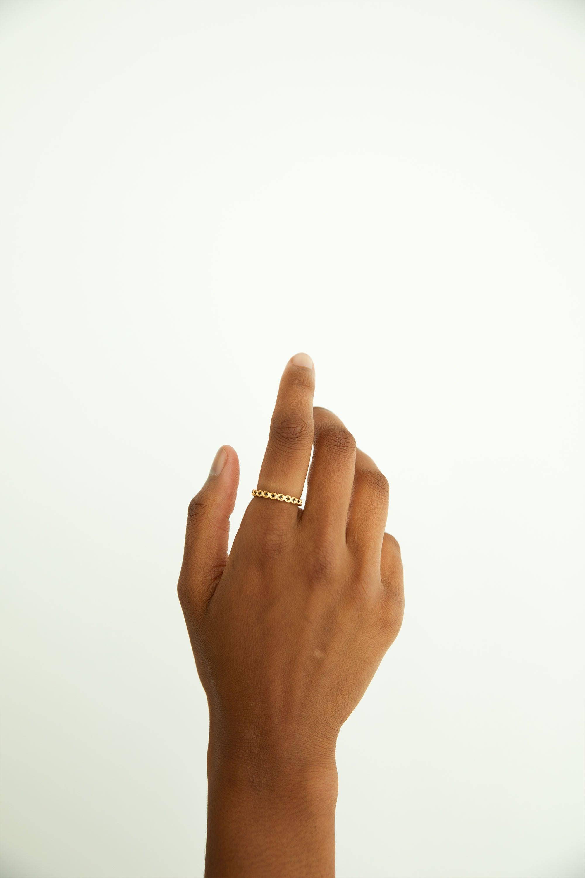 ZIRCONIA BEADED RING by OAK + FORT