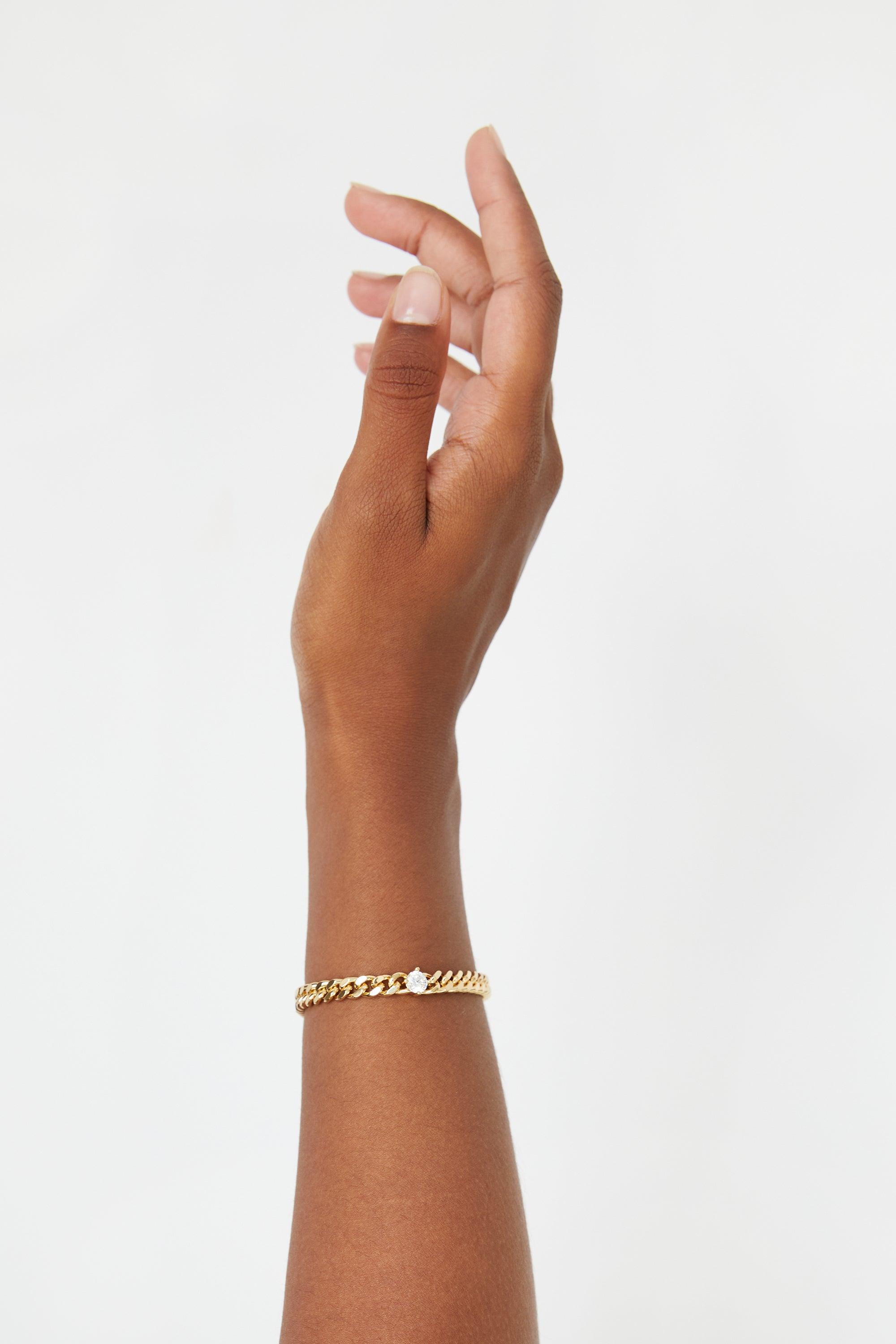 ZIRCONIA CURB BRACELET by OAK + FORT