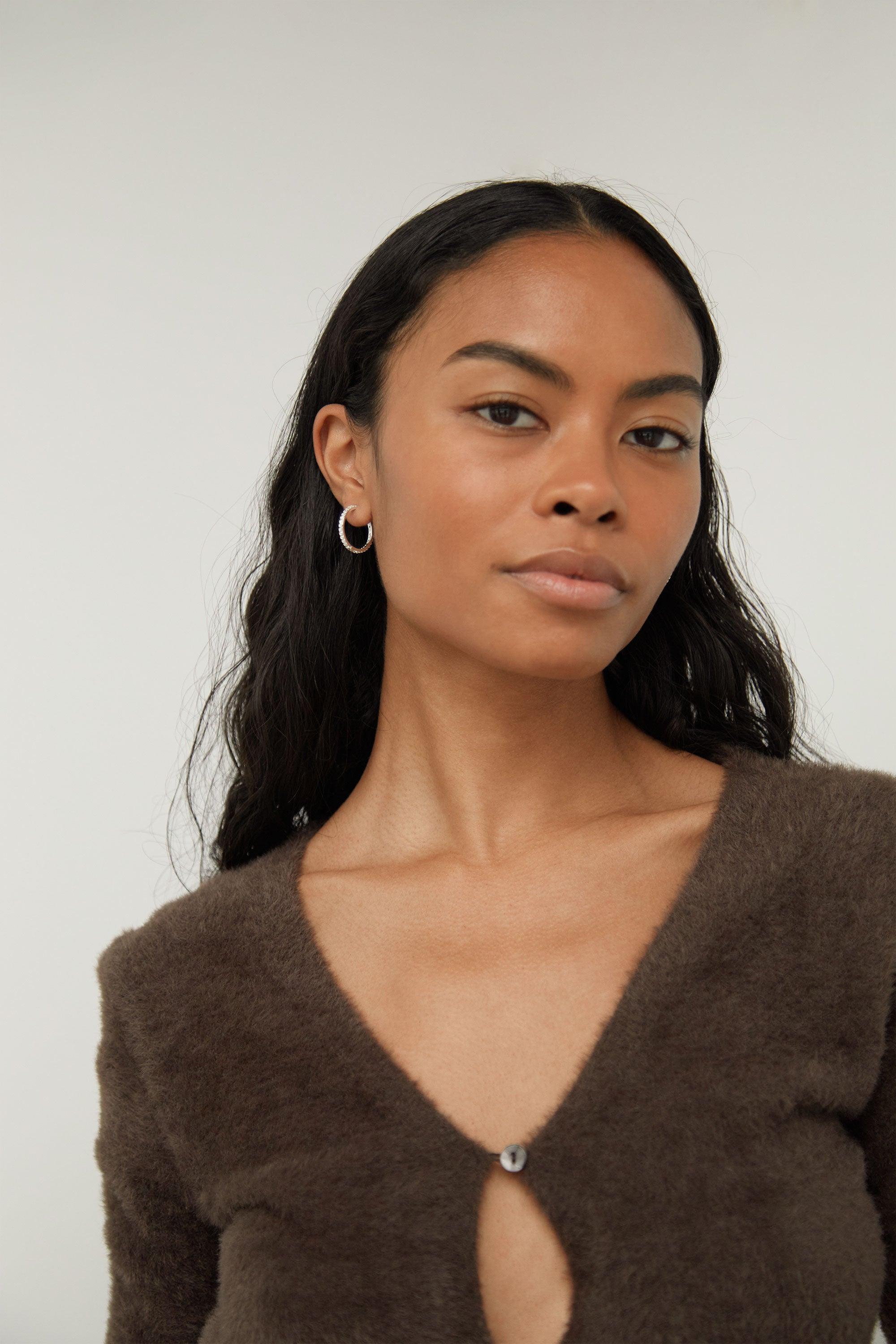 ZIRCONIA HOOPS by OAK + FORT