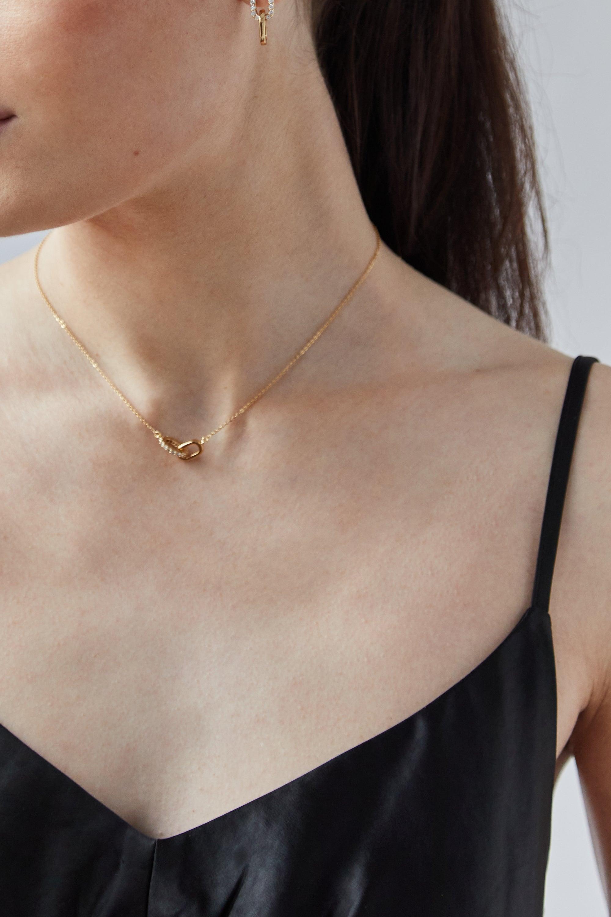 ZIRCONIA LINK NECKLACE by OAK + FORT