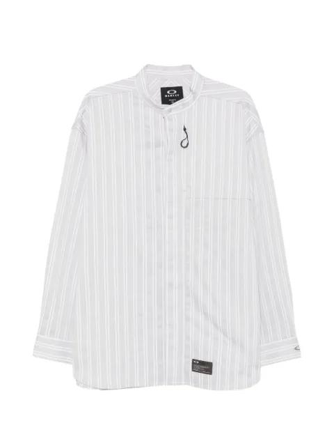 vertical-stripe band-collar shirt by OAKLEY