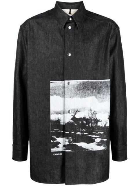 graphic-print cotton shirt by OAMC
