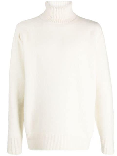 intarsia-knit logo wool jumper by OAMC