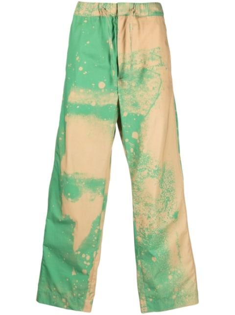 spray-paint effect cotton track pants by OAMC