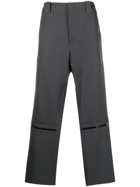 zip-detail straight-leg trousers by OAMC