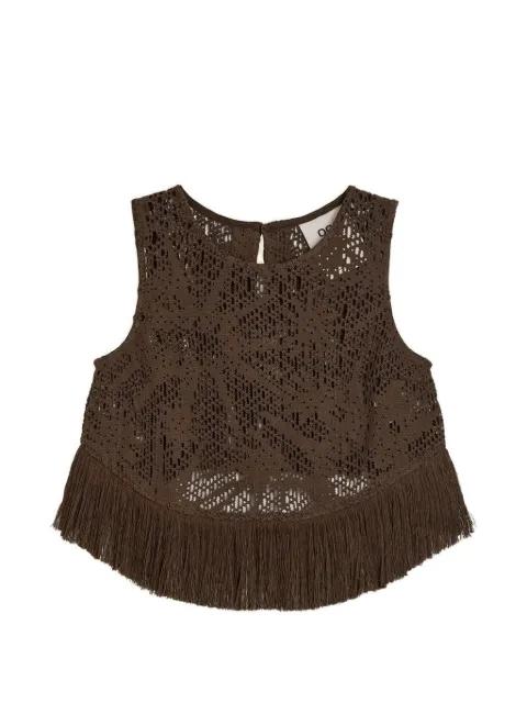 Astrea Aurora crochet fringe-trim top by OAS COMPANY