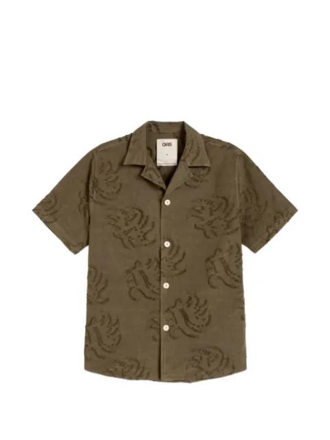 Cuba fil-coupé leaf-pattern shirt by OAS COMPANY