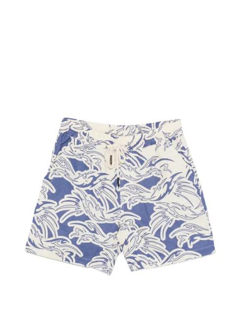Rouge Porto graphic-print drawstring shorts by OAS COMPANY