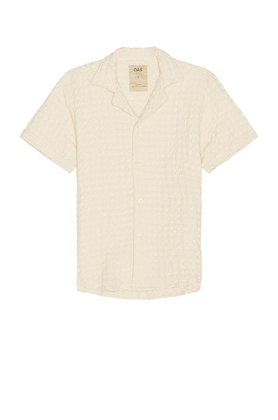 OAS Ecru Cuba Waffle Shirt in Cream by OAS