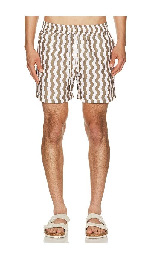 OAS Fine Waver Swim Shorts in Cream,Olive by OAS