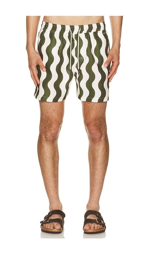 OAS Forest Waver Swim Shorts in Cream,Army by OAS