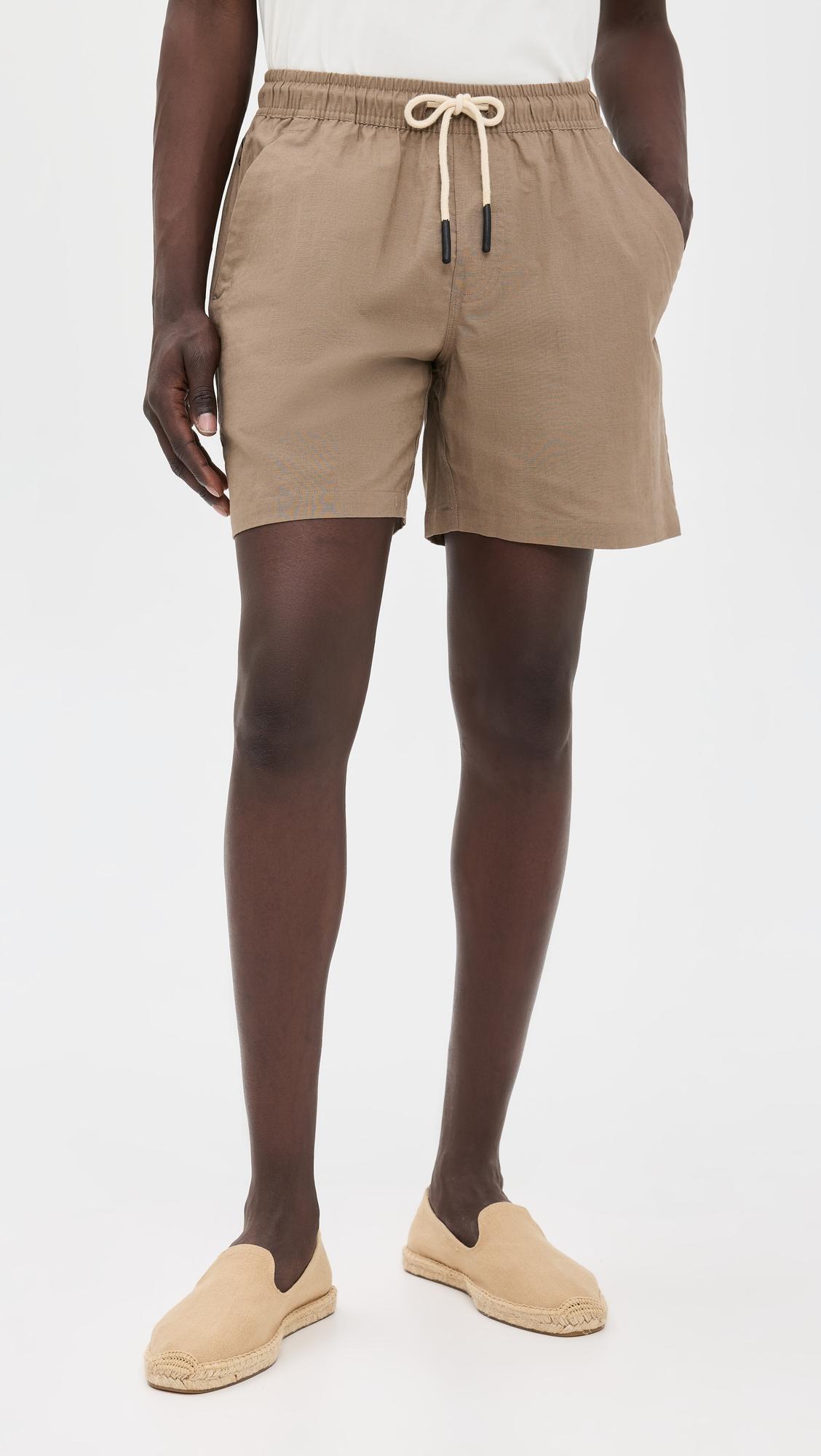 Taupe Linen Shorts 6.25" by OAS