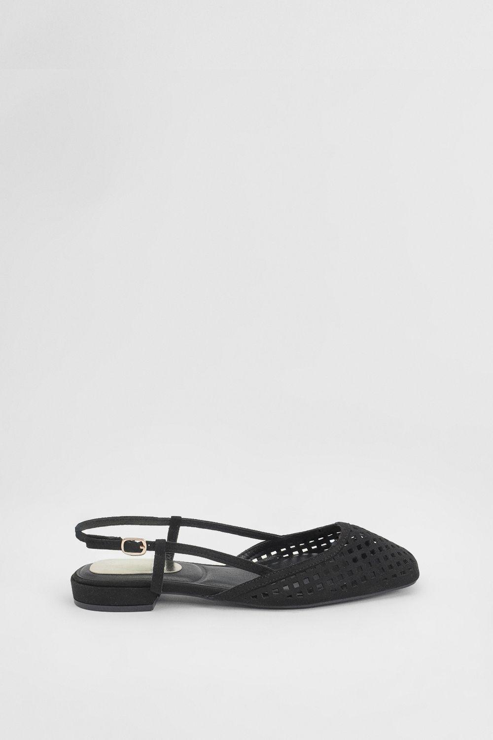 Angie Faux Suede Cutout SlingBack Flat Shoes by OASIS