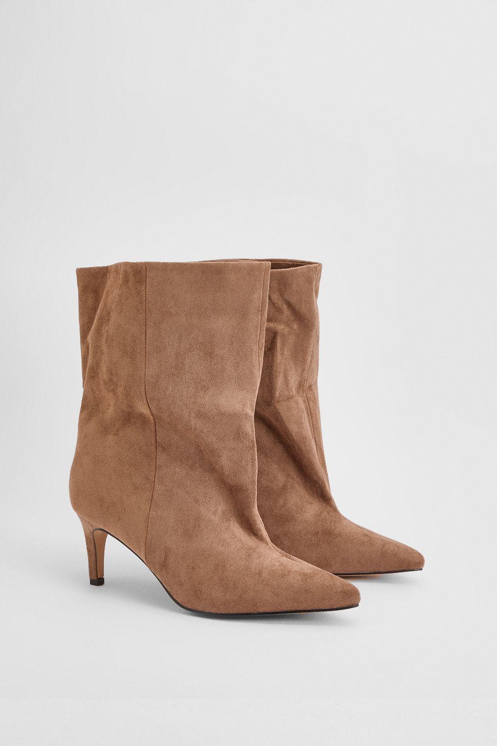 Betty Faux Suede Medium Heel Pointed Boots by OASIS