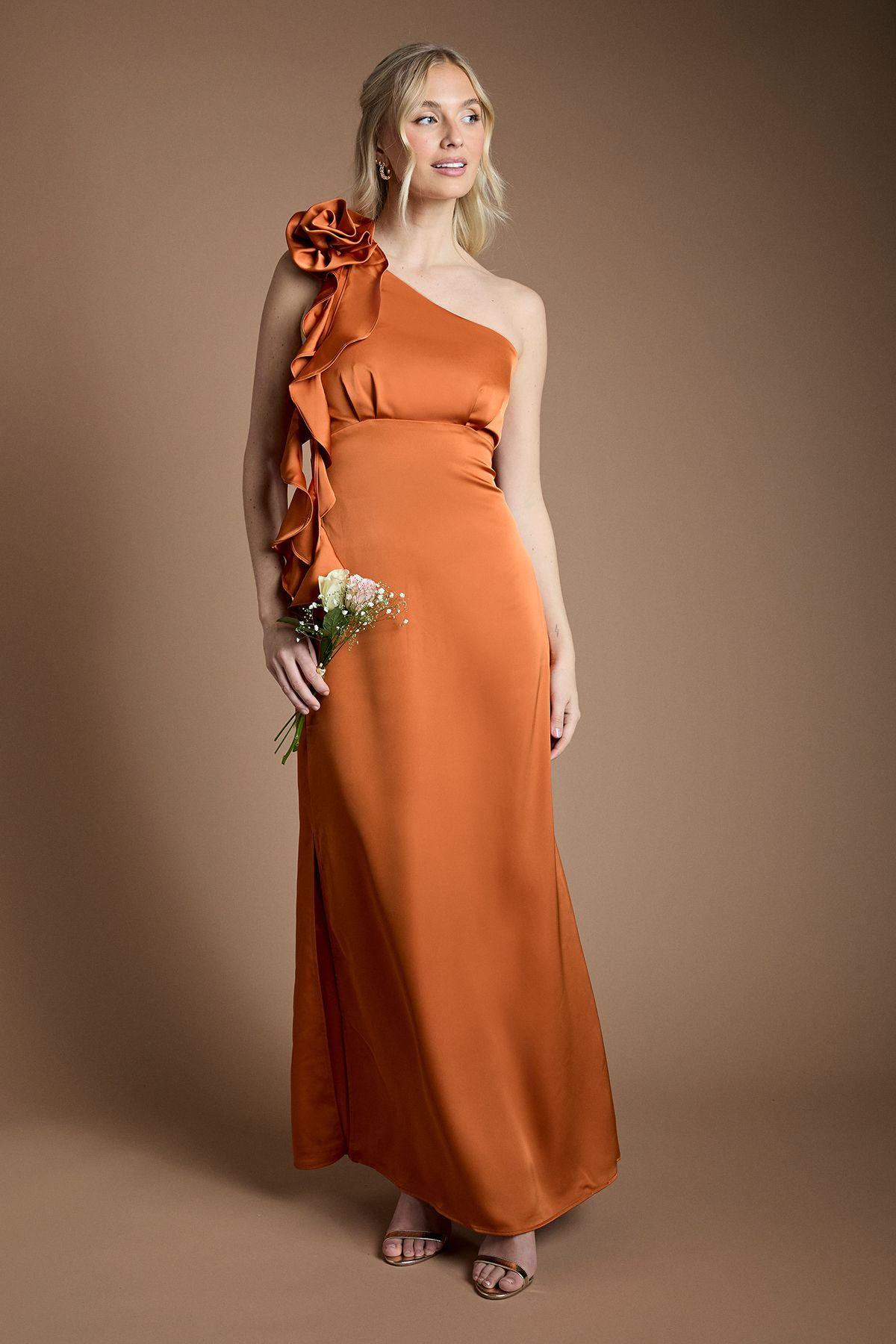 Corsage One Shoulder Maxi Bridesmaid Dress by OASIS